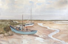 Peinture à l'aquarelle britannique originale de Brancaster, Norfolk