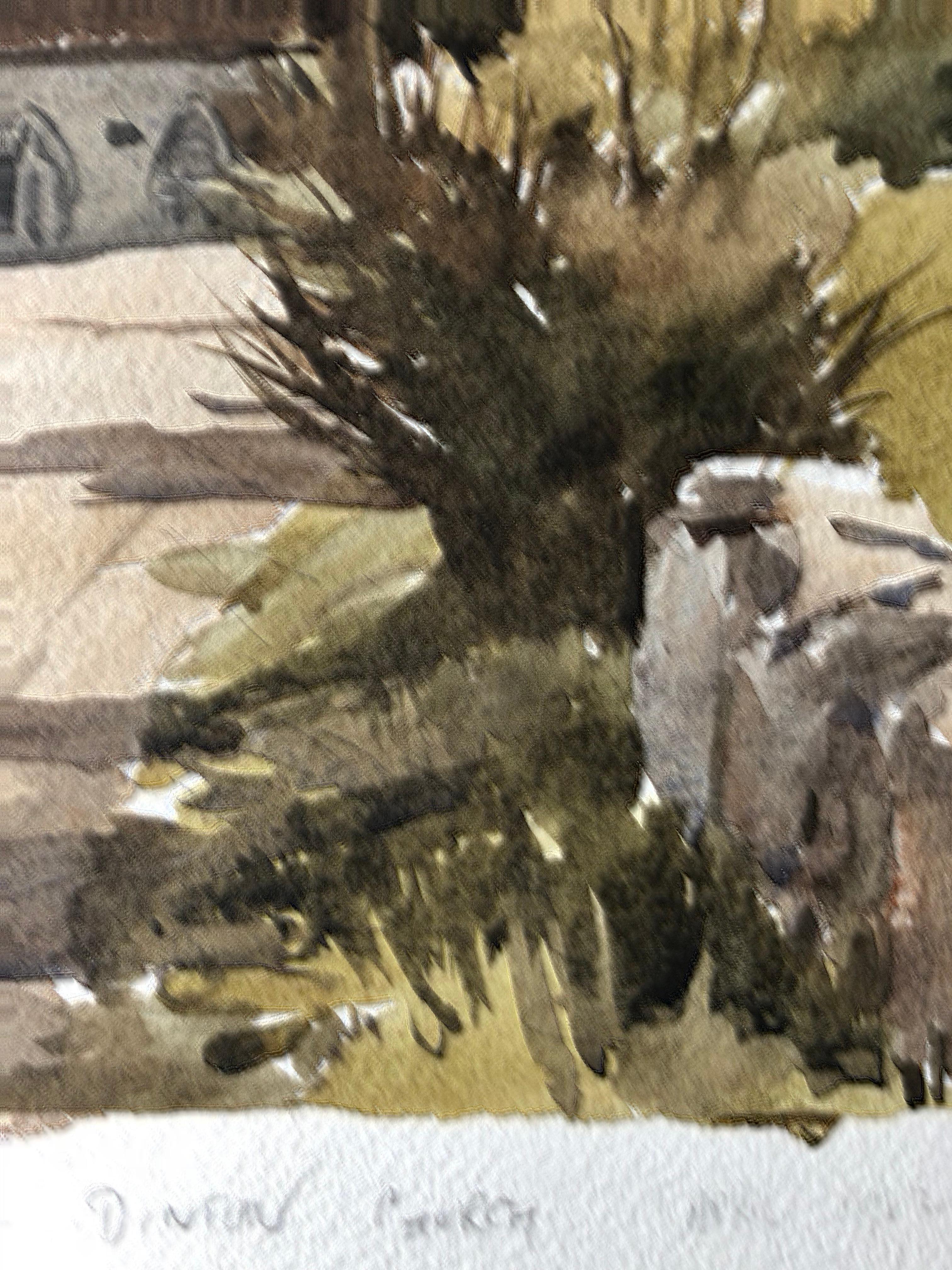 Dinton Church, peinture à l'aquarelle britannique originale - Painting de Ronald Birch