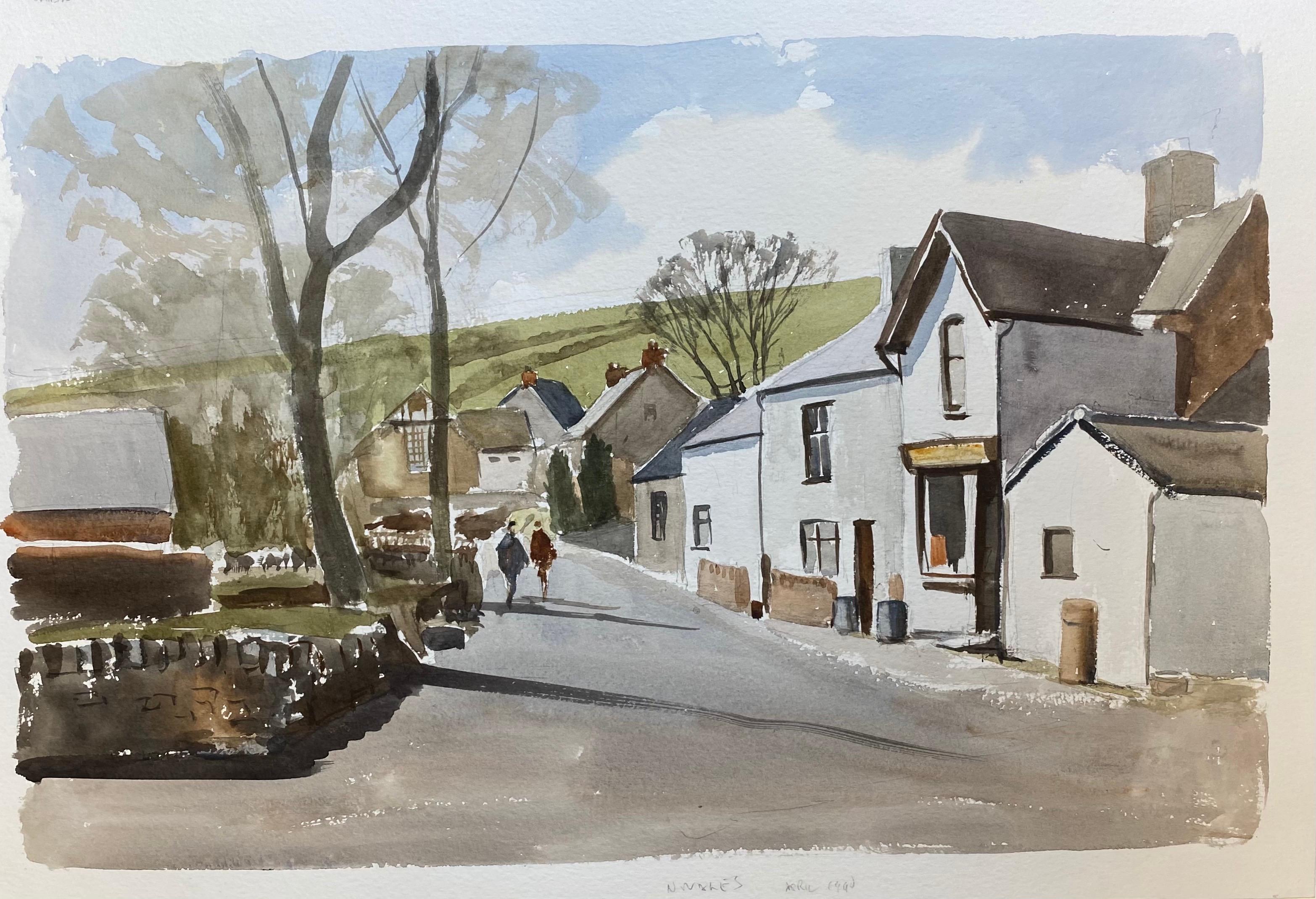 Ronald Birch Landscape Painting - English Town, signed original British watercolour painting