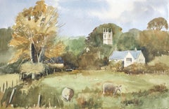 Fisherton, peinture à l'aquarelle britannique originale