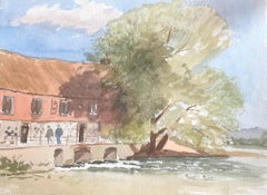 Harnham Mill, acuarela original británica