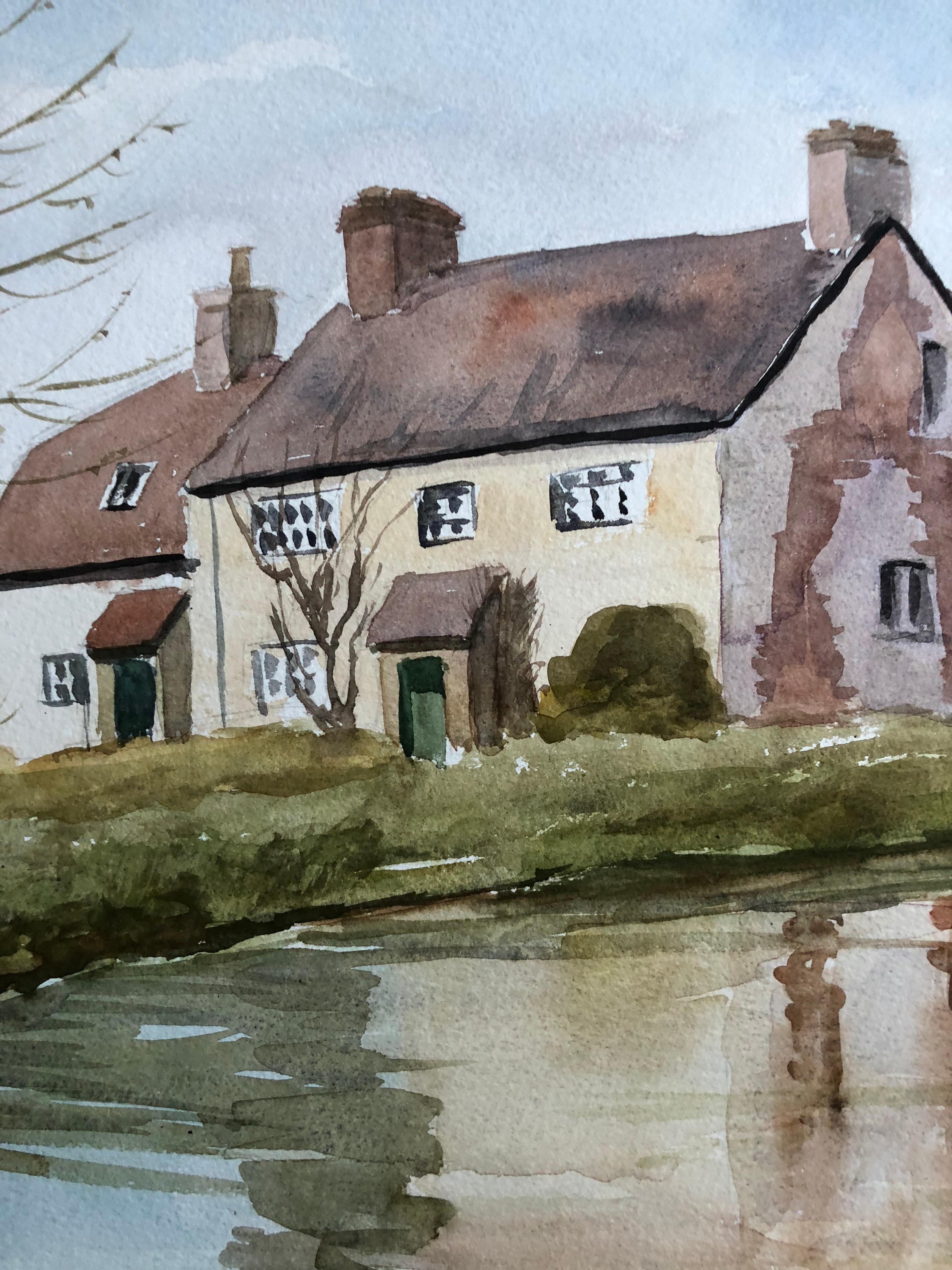 Honey Street, original British watercolour painting - Painting by Ronald Birch