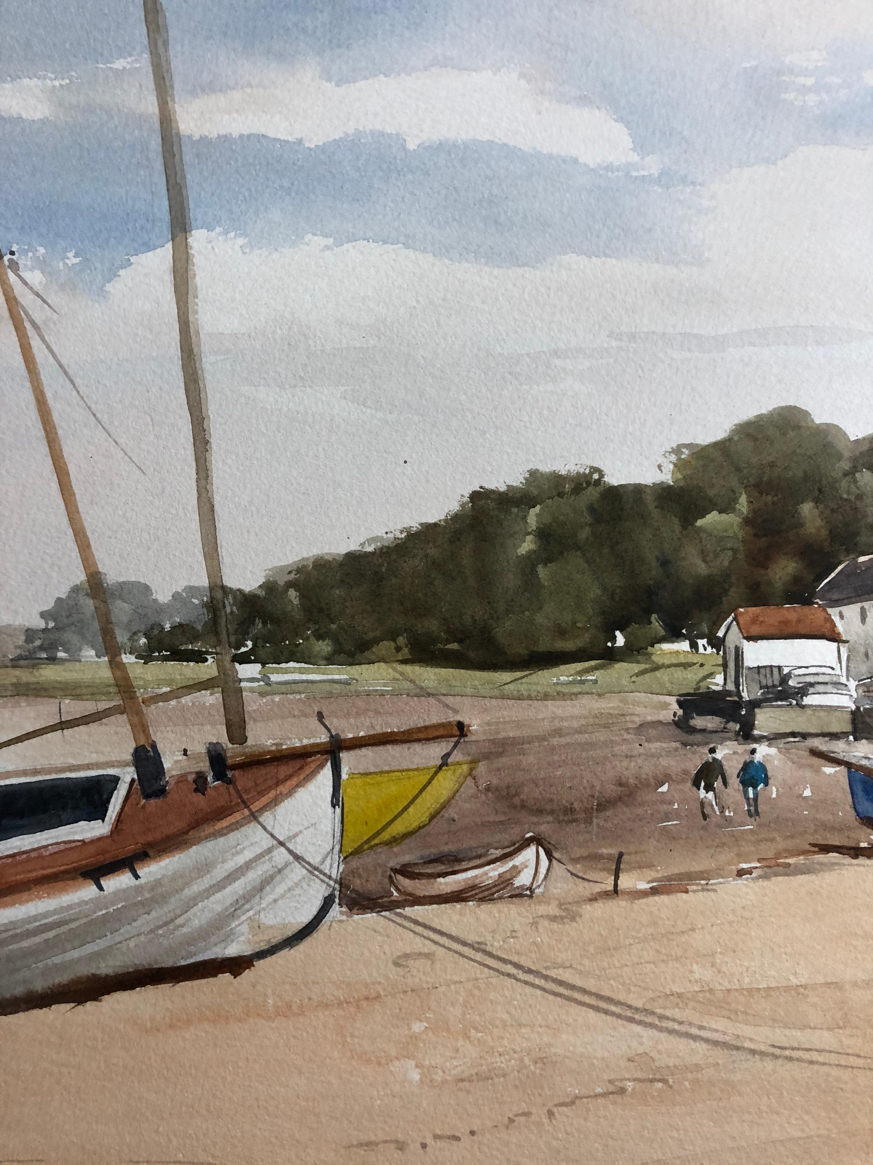 Manningtree Essex, original British watercolour painting - Painting by Ronald Birch