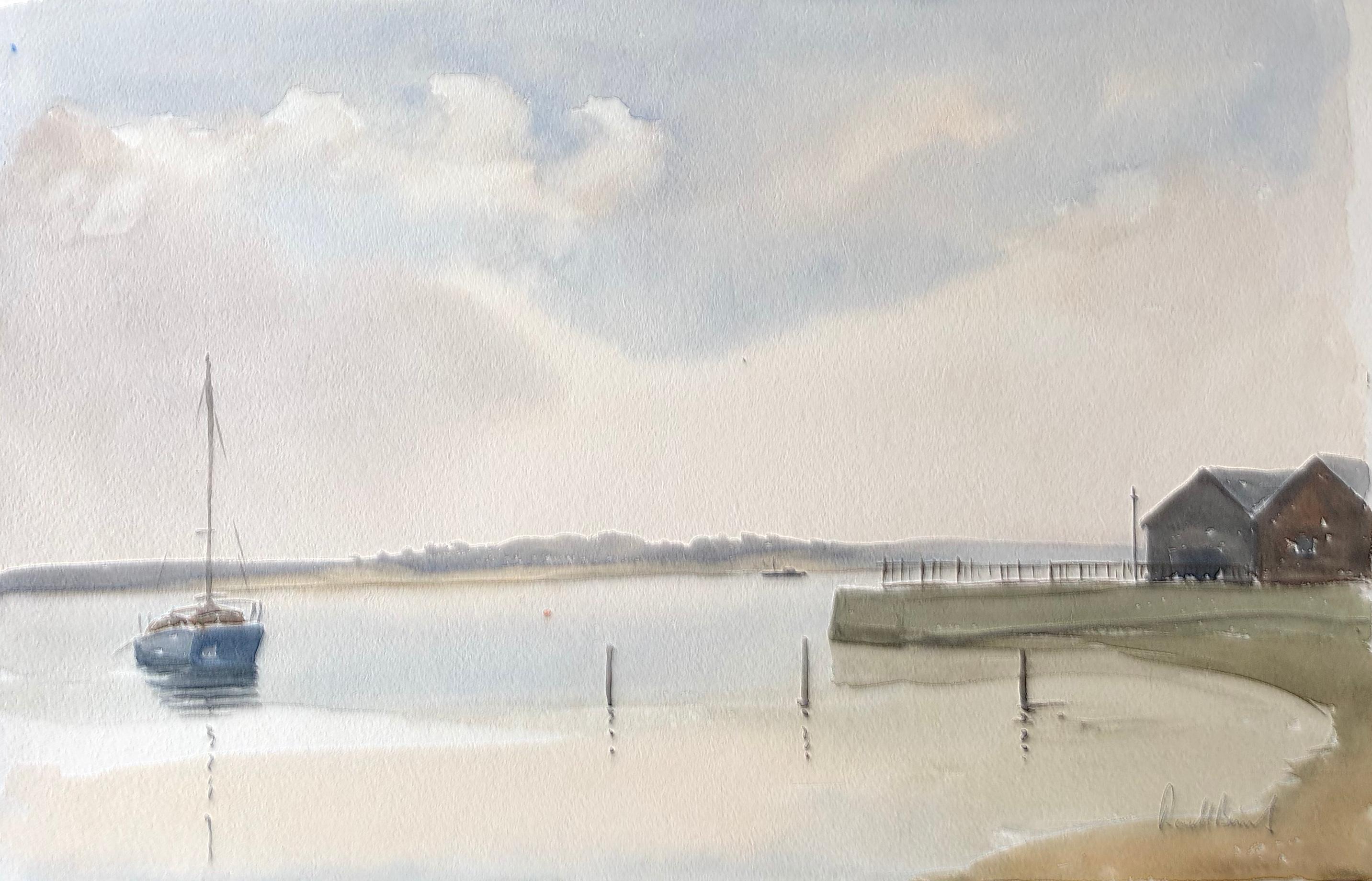 Ronald Birch Landscape Painting - Mistley, Essex, original British watercolour painting