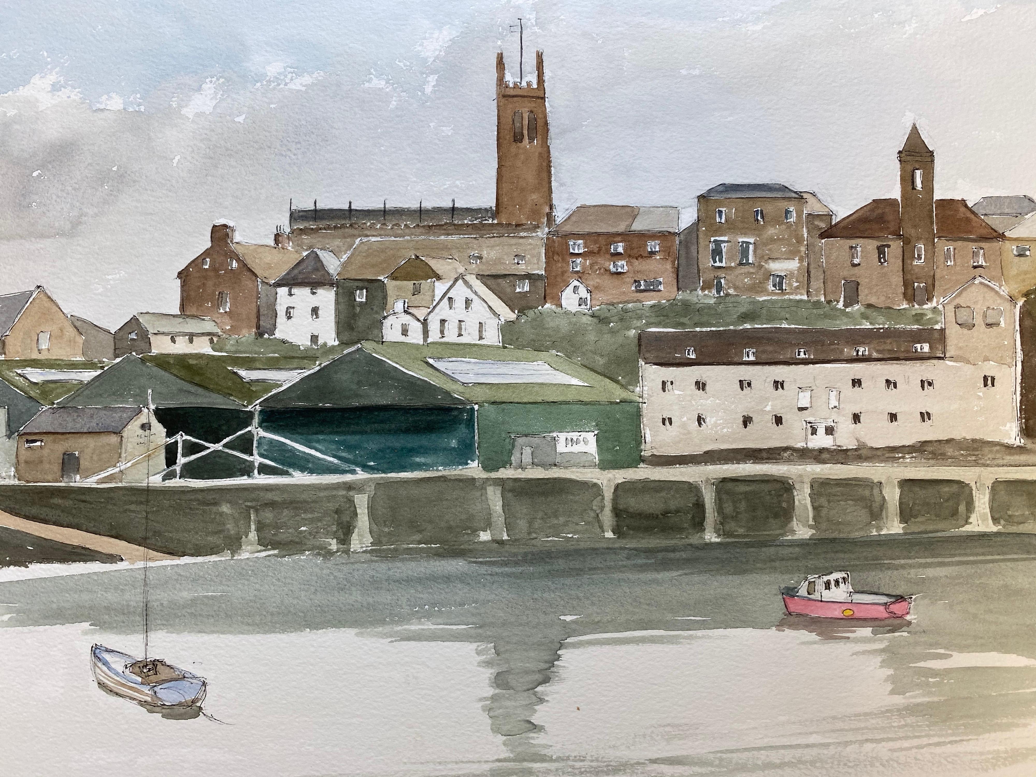 Penzance, port des Cornouailles - peinture à l'aquarelle britannique originale signée en vente 2