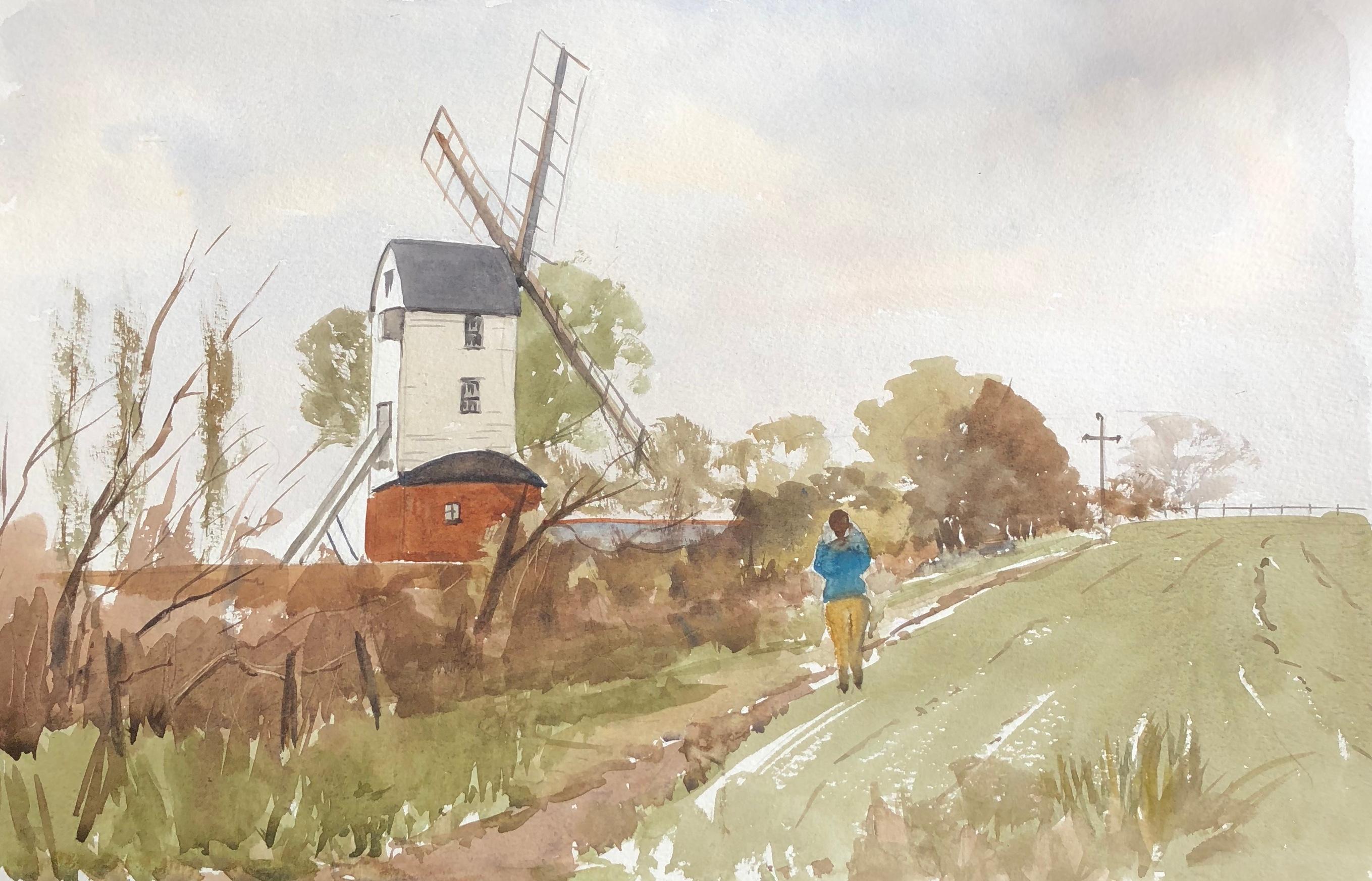Ramsey Mill, peinture à l'aquarelle britannique originale