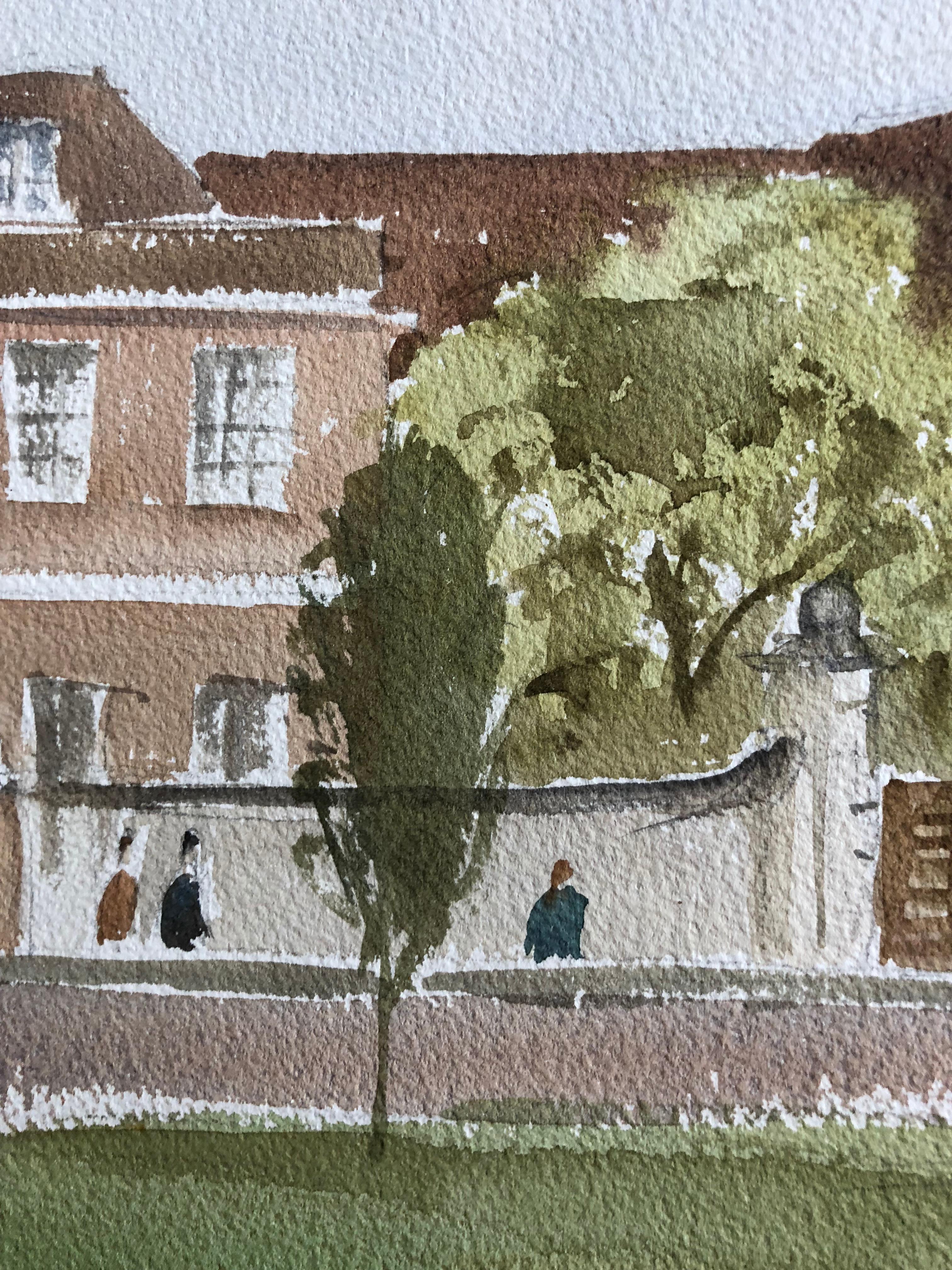 Salisbury, acuarela original británica - Painting de Ronald Birch