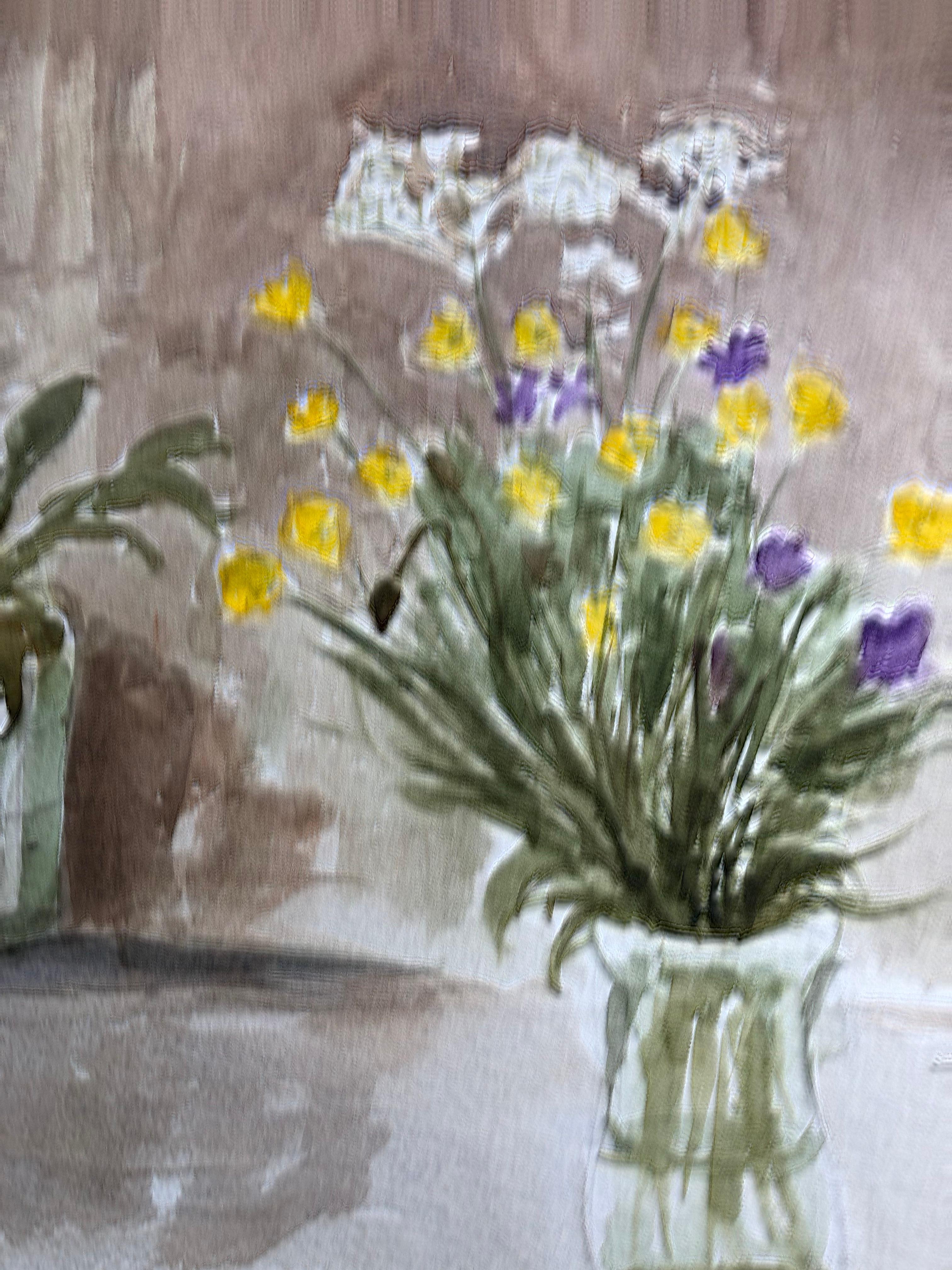 Summer Flowers original British watercolour painting - Gray Landscape Painting by Ronald Birch