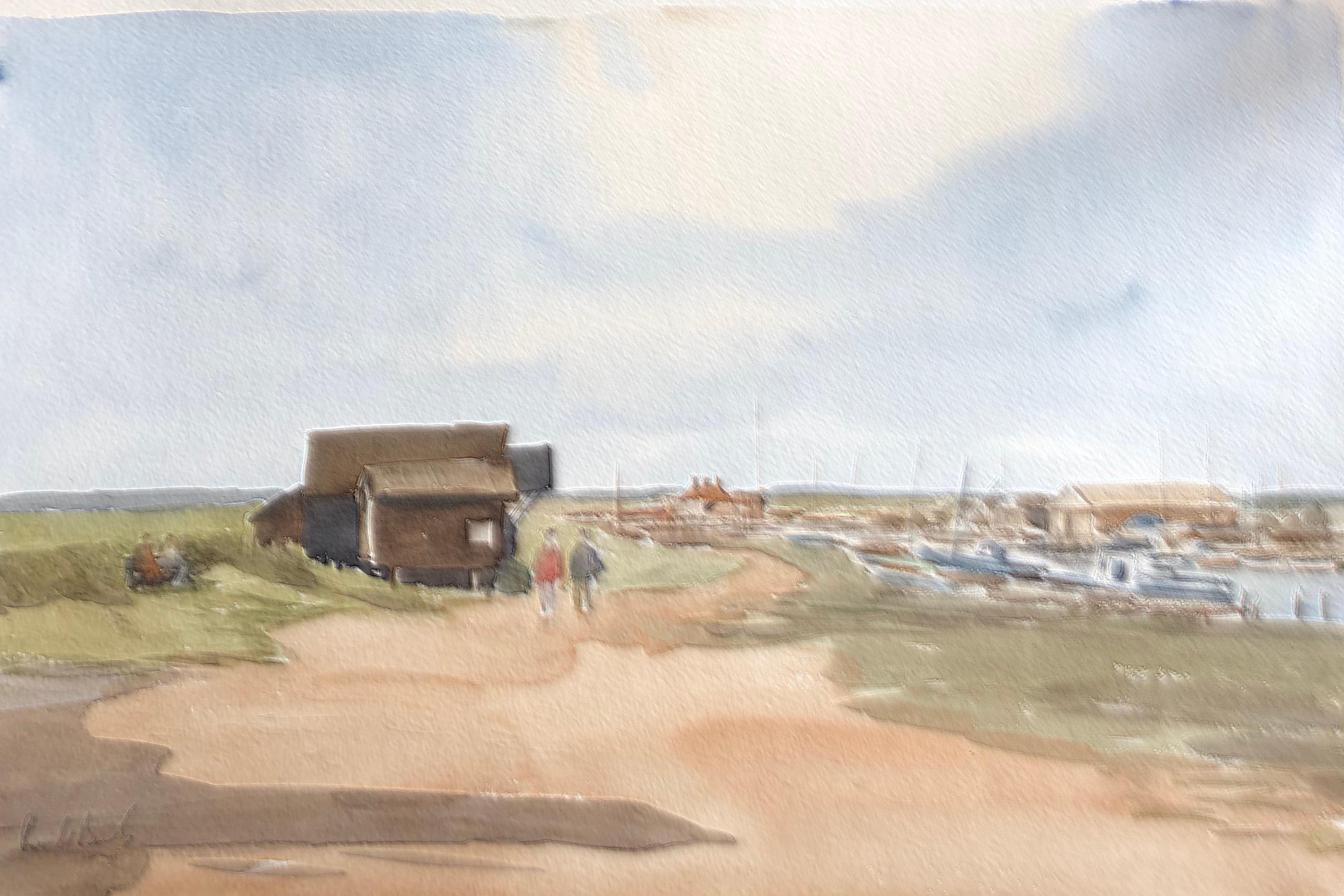 Ronald Birch Landscape Painting - Walberswick Suffolk signed original British watercolour painting