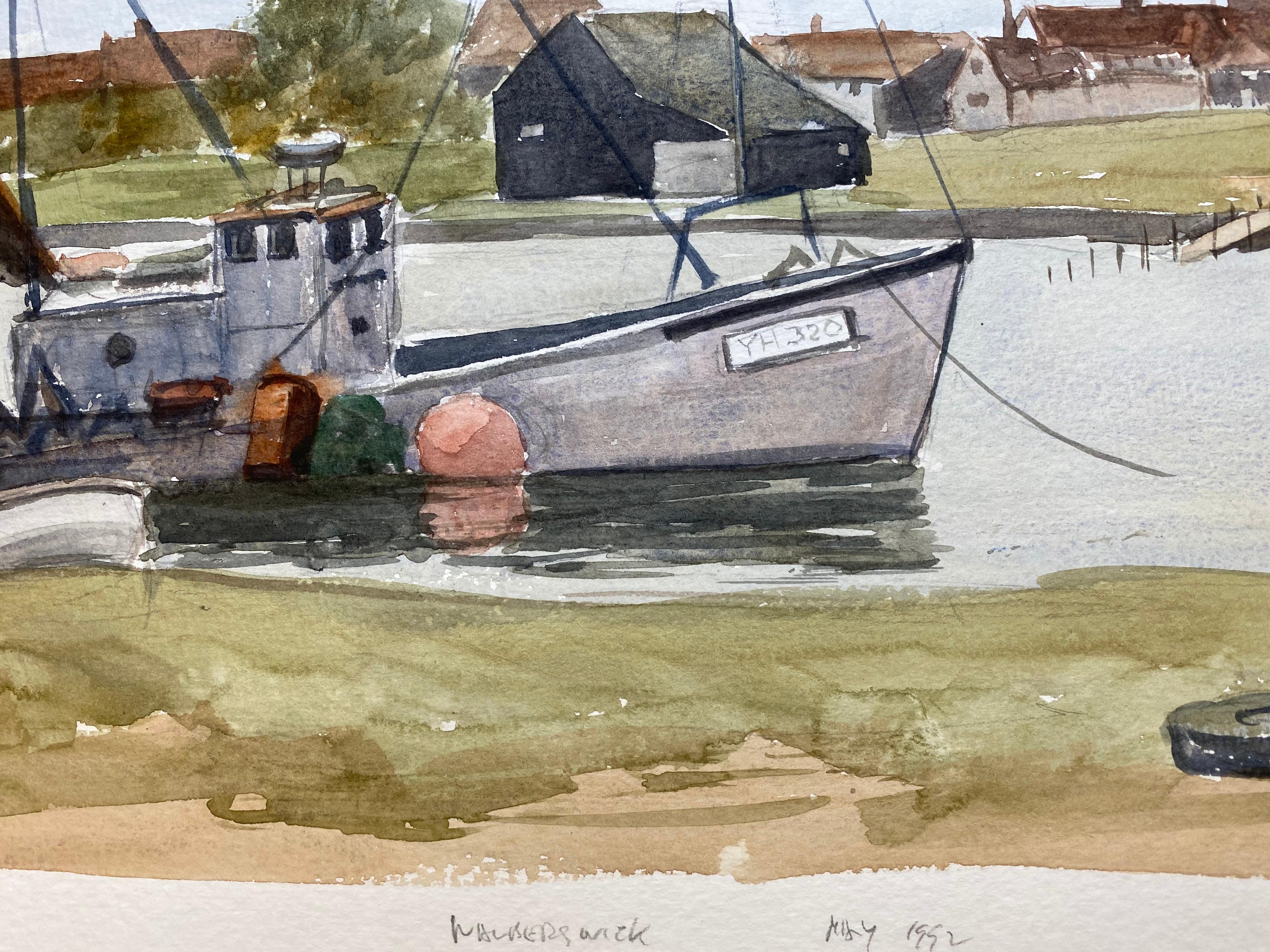 Walbeswick, Suffolk original British watercolour painting River Estuary - Impressionist Painting by Ronald Birch