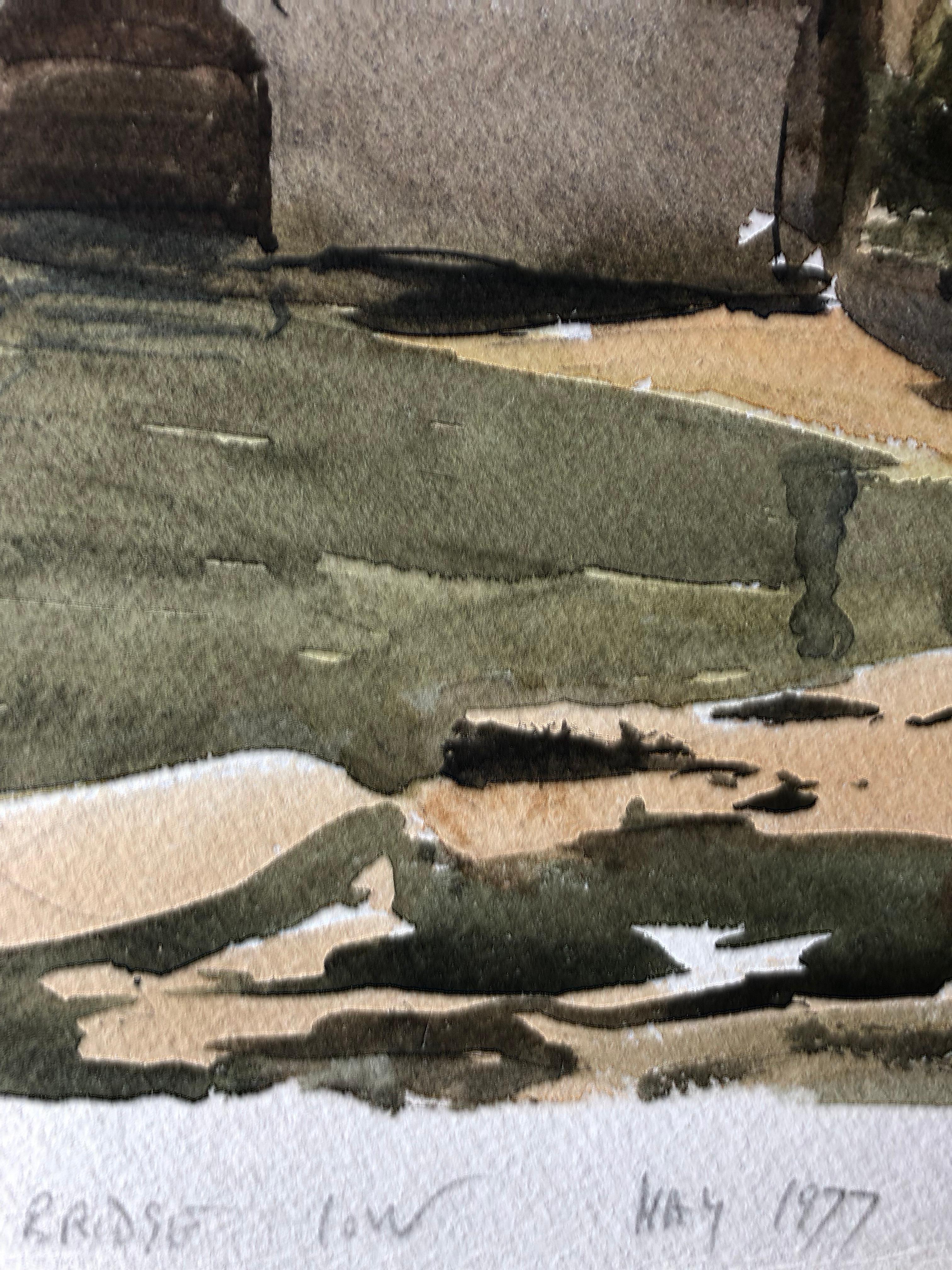 Wootton Bridge Low, original British watercolour painting - Painting by Ronald Birch