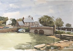 Wootton Bridge Low, original British watercolour painting