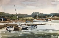 Yarmouth Harbour Isle of Wight, original British watercolour painting