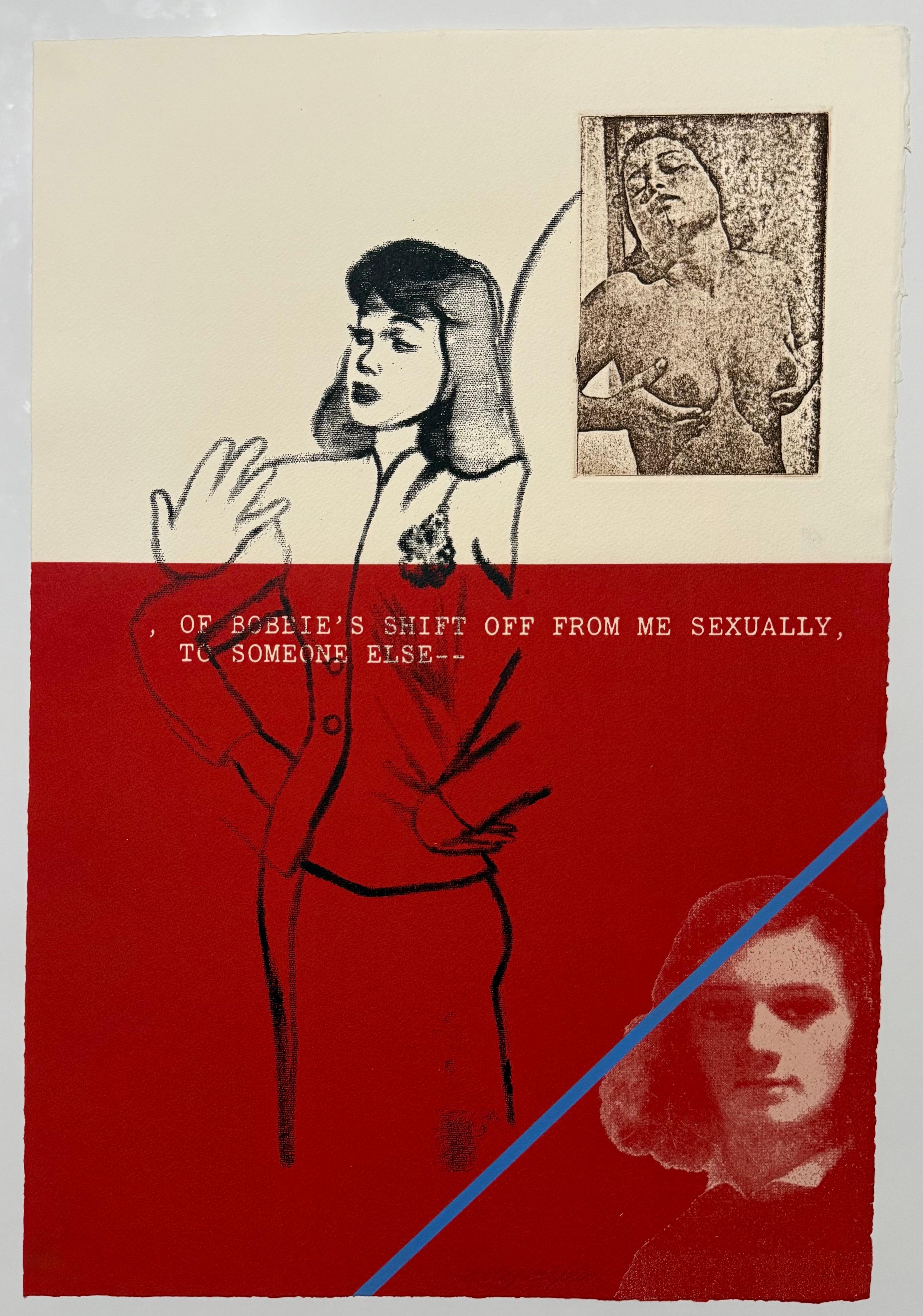 British Pop Art Artist RB Kitaj Screenprint Day Book Serigraph Silkscreen Signed - Red Figurative Print by Ronald Brooks Kitaj