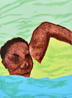 Affiche sportive originale des Jeux olympiques d'été de Munich de 1972 Swimming RB Kitaj