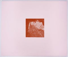 R.B. Kitaj Orgasmo: dibujo de mujer en éxtasis con rosa pálido y rojo arcilla