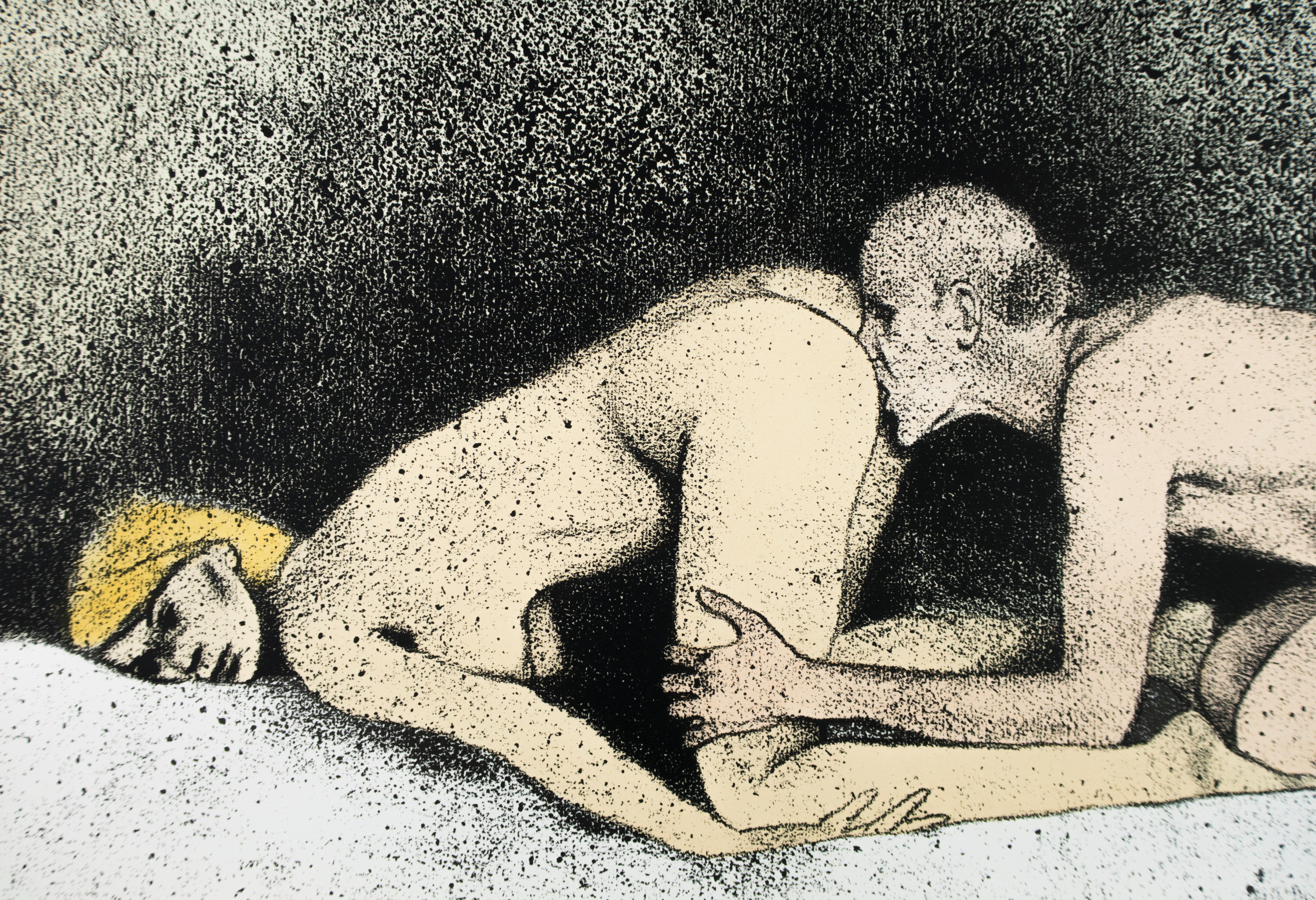 Einige haben nicht (A) R.B. Kitaj erotische nackte Zeichnung eines nackten blonden Mannes auf dem Bett im Angebot 1