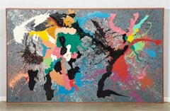 Peinture en vinyle copolymère de l'expressionniste abstrait californien de grande taille Ron Davis