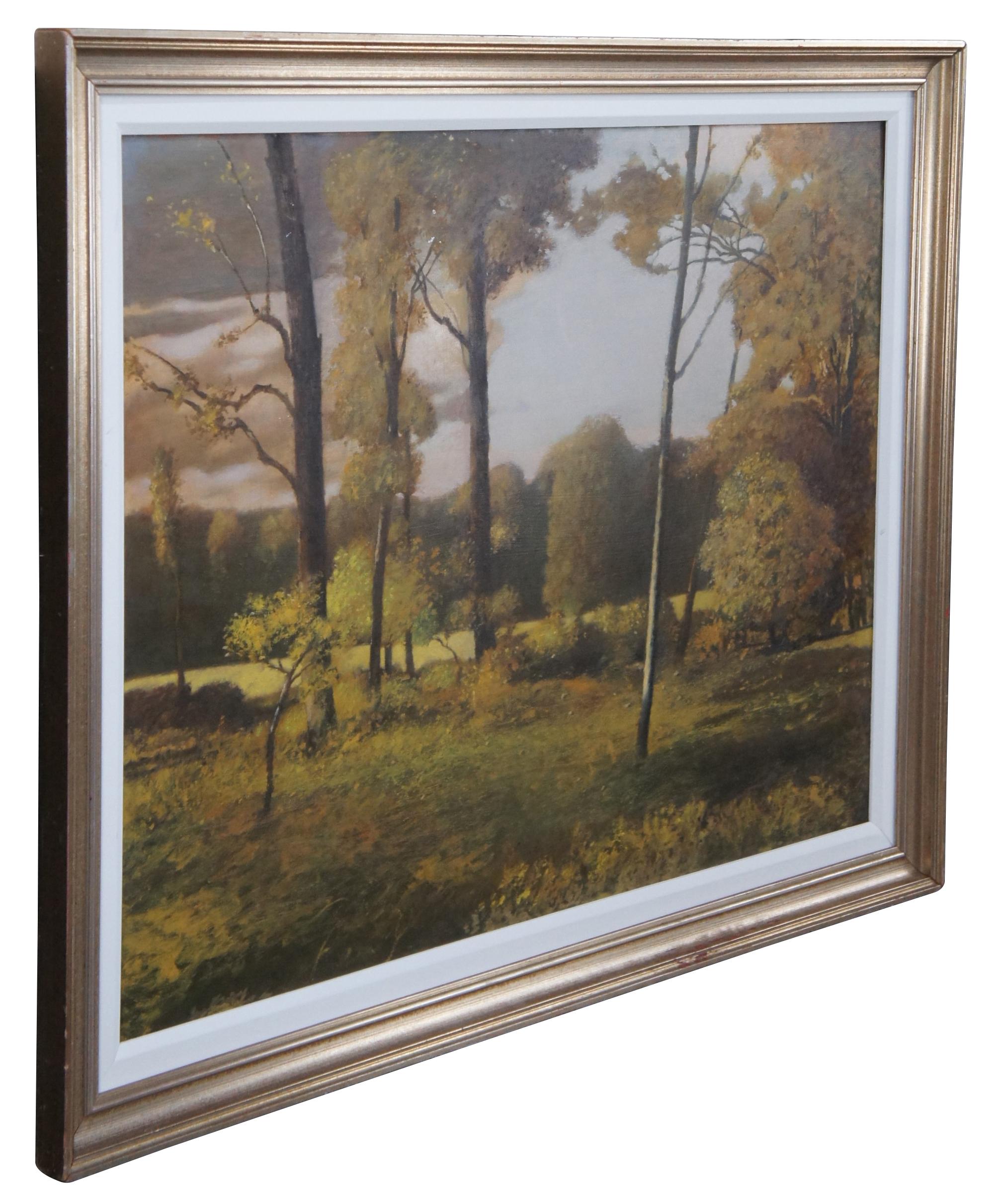 Ronald E. Renmark - Peinture à l'huile sur toile - Paysage de forêt avec arbres - 46