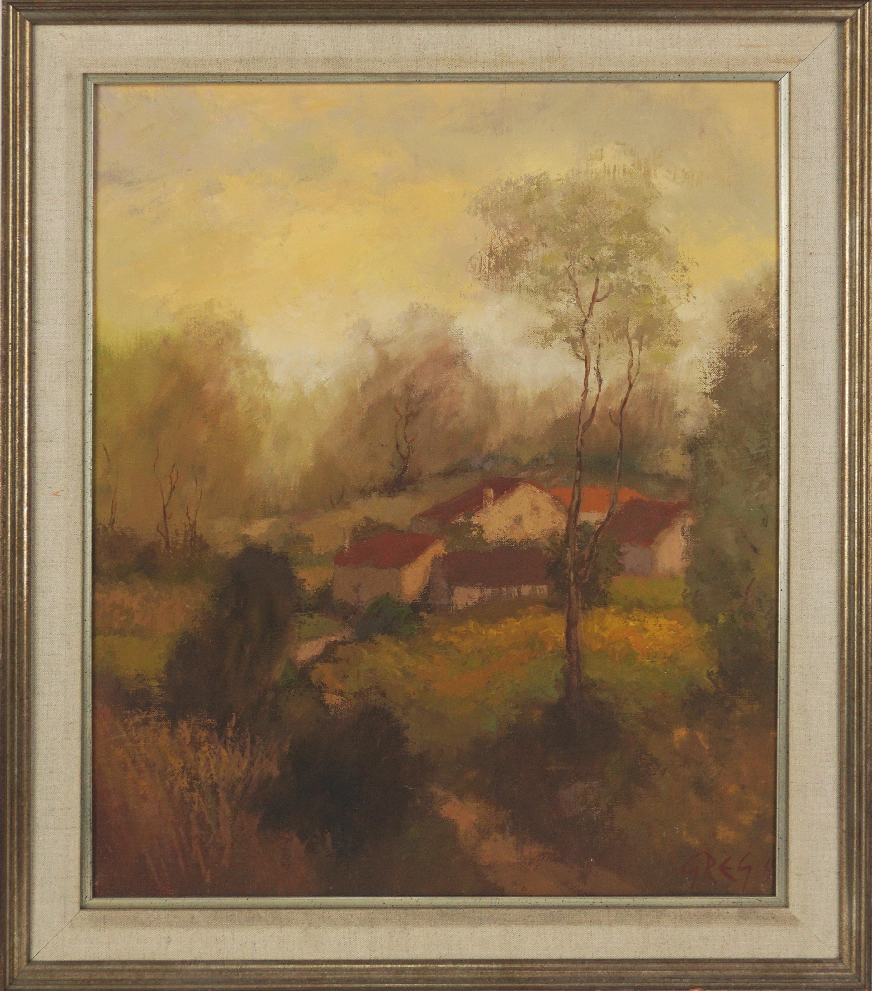 Ronald Greg Landscape Painting - Mid Century French Landscape -- Paysage de L'Yonne