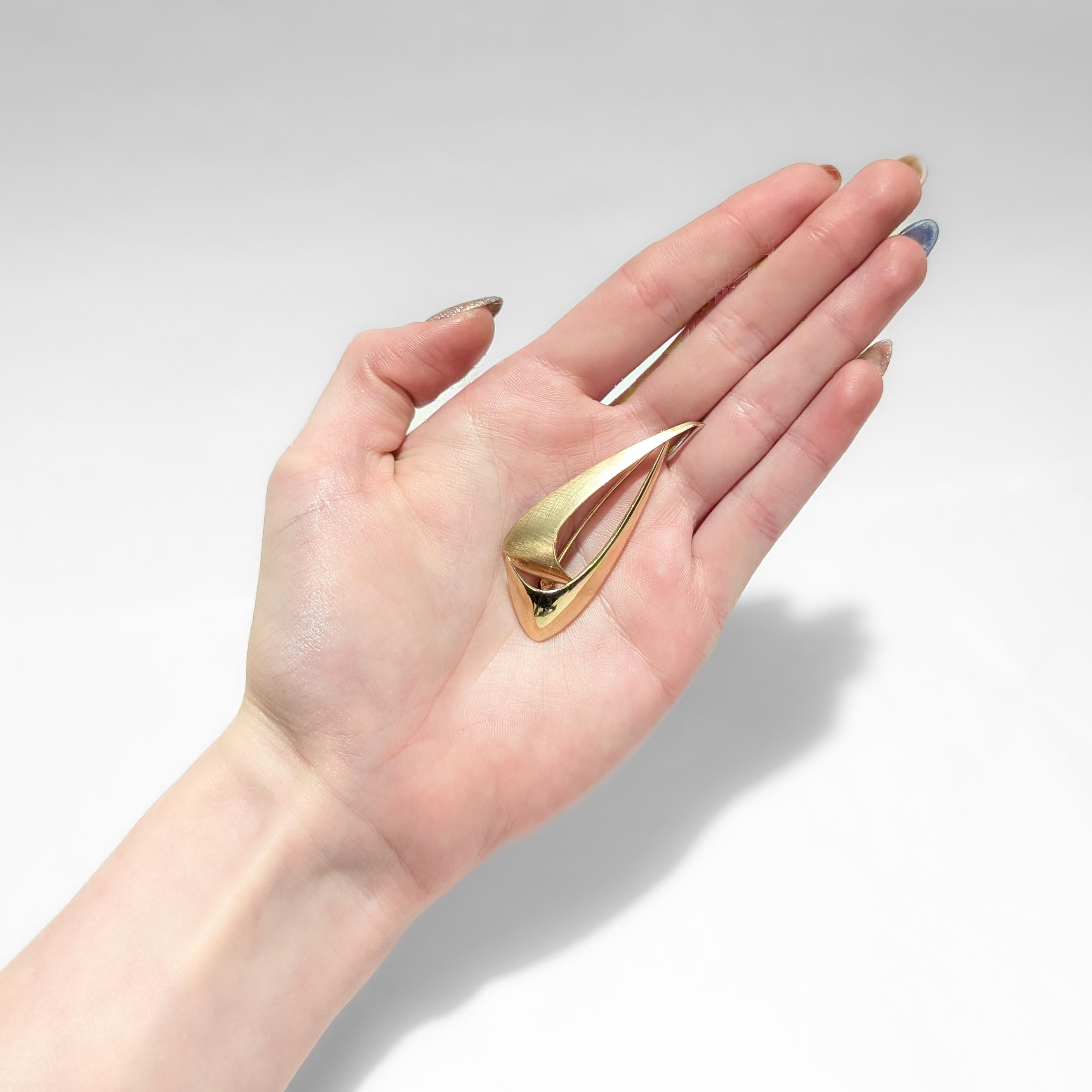 Ronald H. Pearson Modernist Forged Gold Brooch or Pin 3