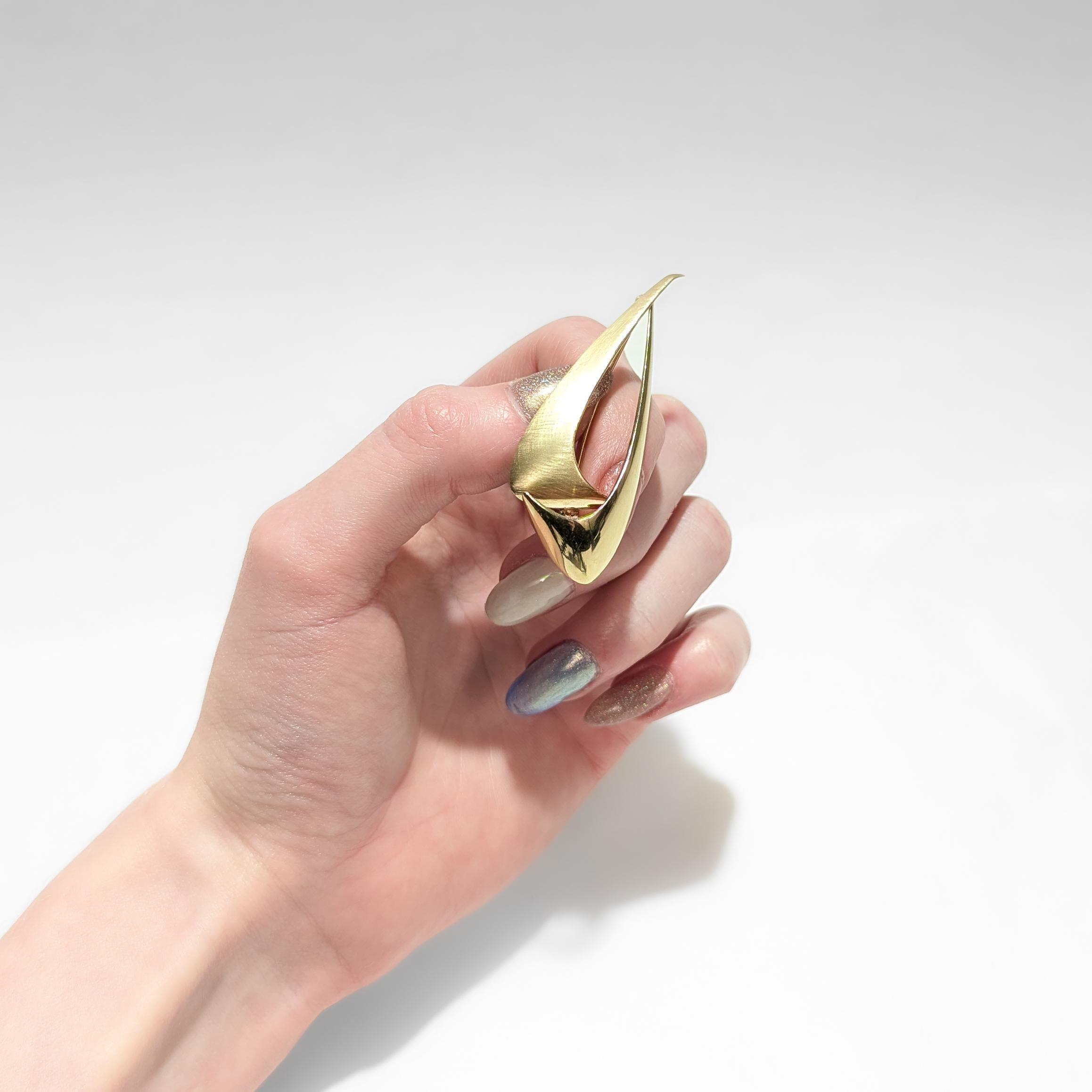 Ronald H. Pearson Modernist Forged Gold Brooch or Pin 4