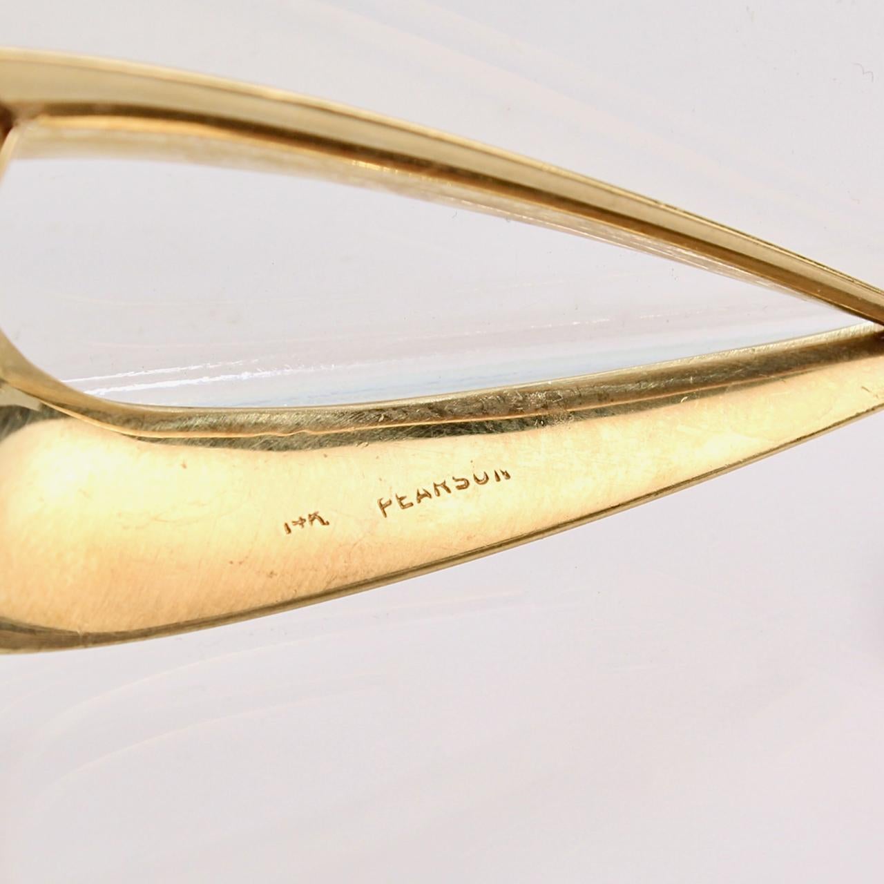 Ronald H. Pearson Modernist Forged Gold Brooch or Pin 2