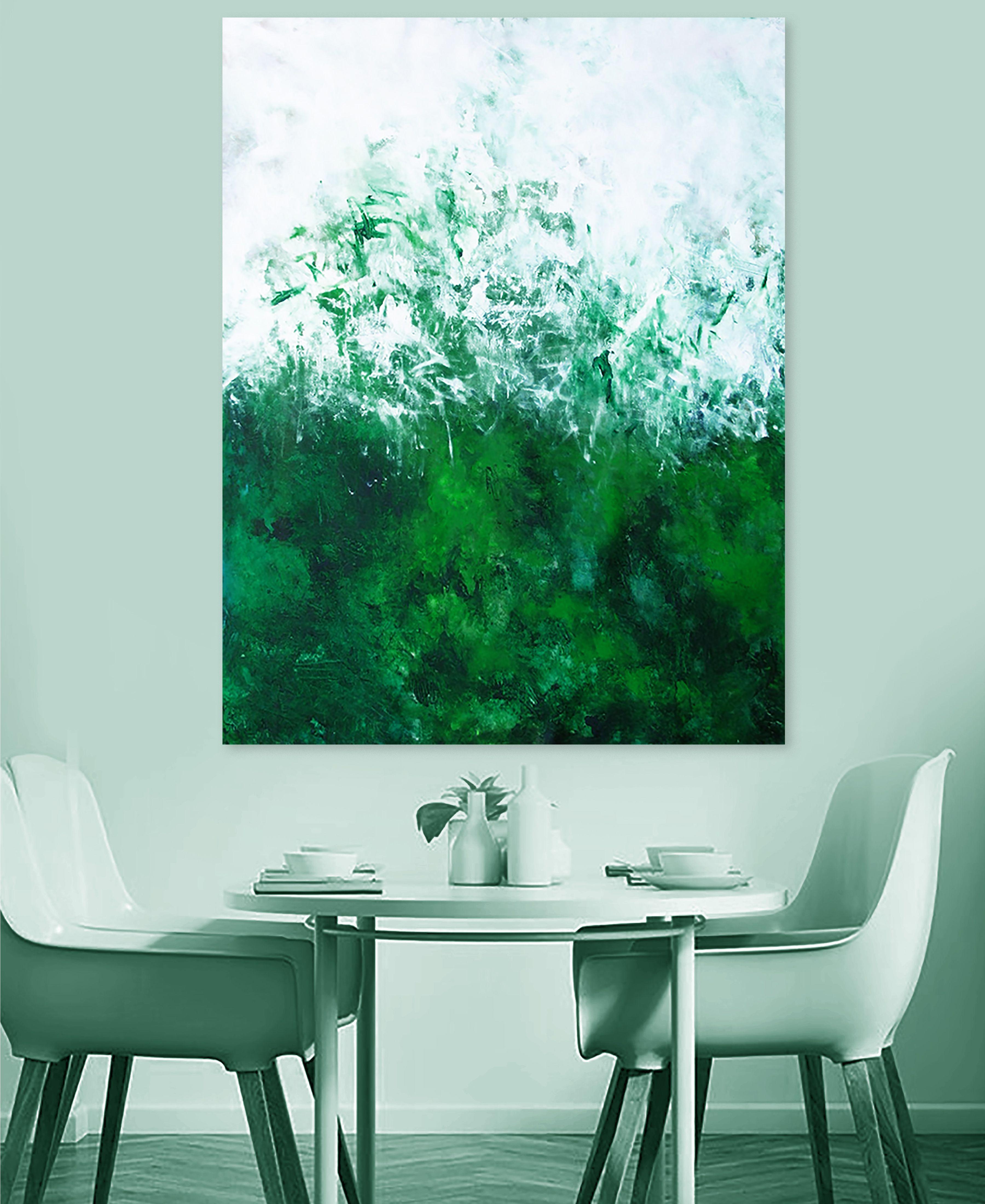 classic emerald, Painting, Acrylic on Canvas For Sale 1