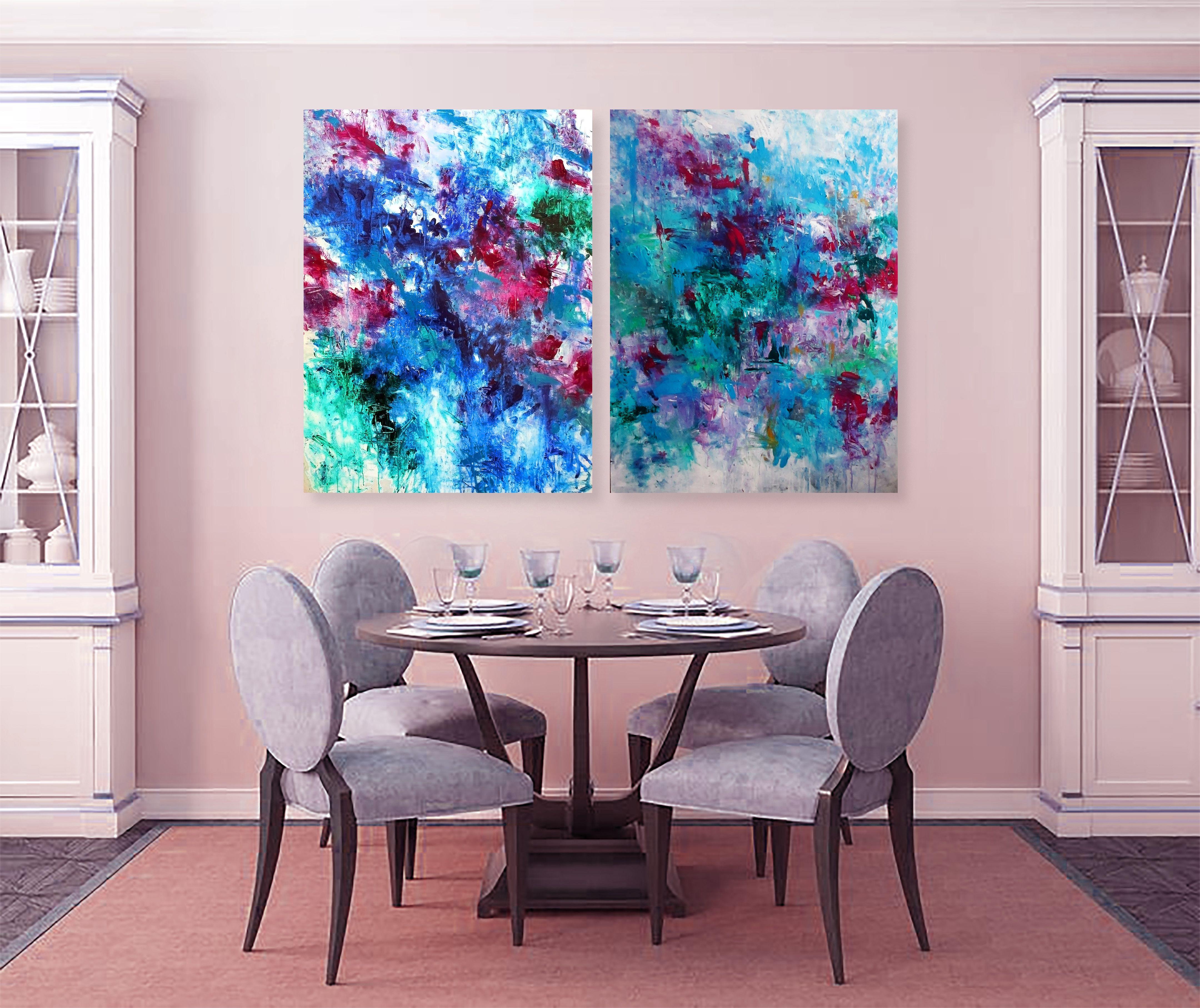 Floral Garden I, II, Painting, Acrylic on Canvas For Sale 1