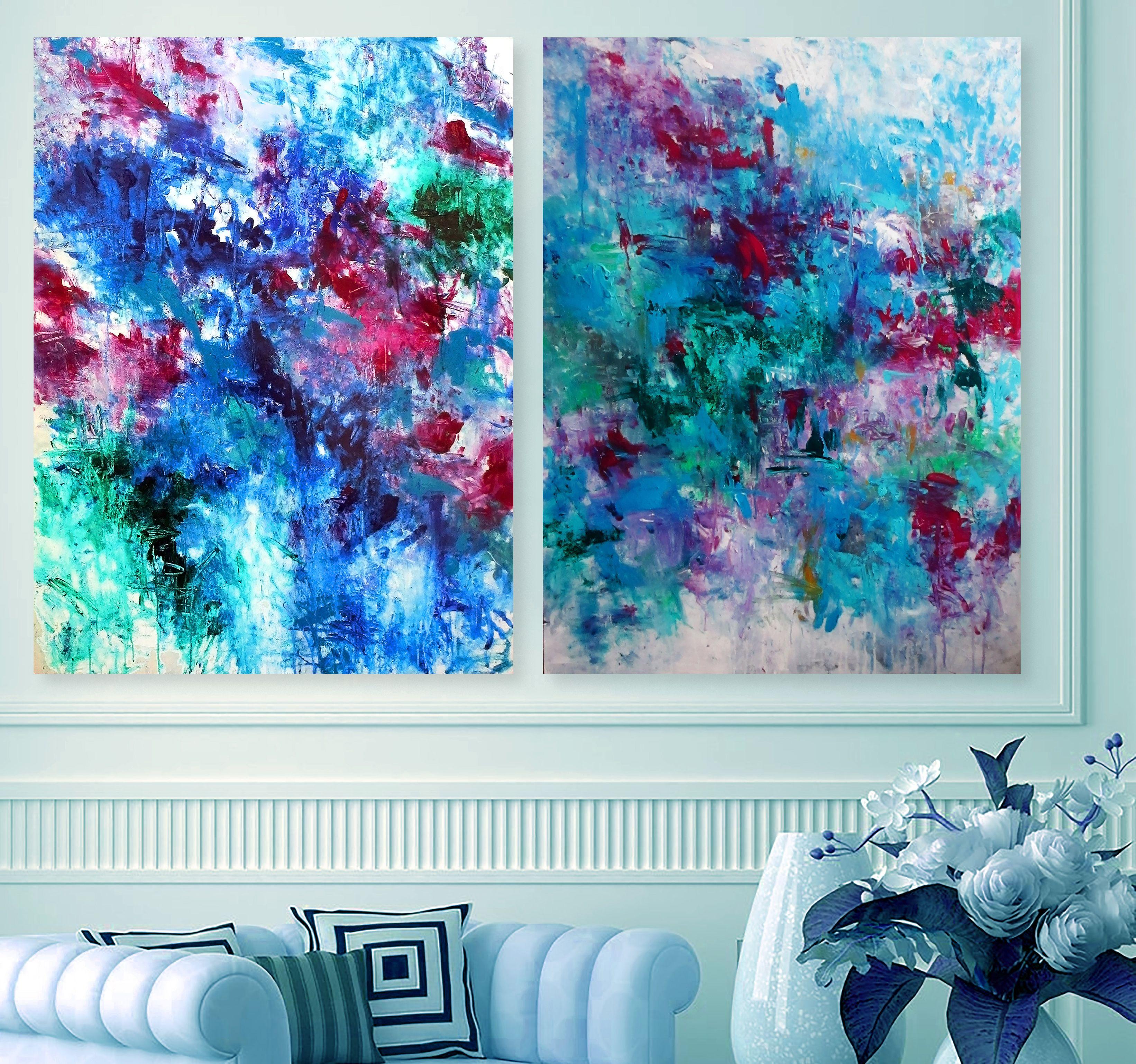 Floral Garden I, II, Painting, Acrylic on Canvas For Sale 2