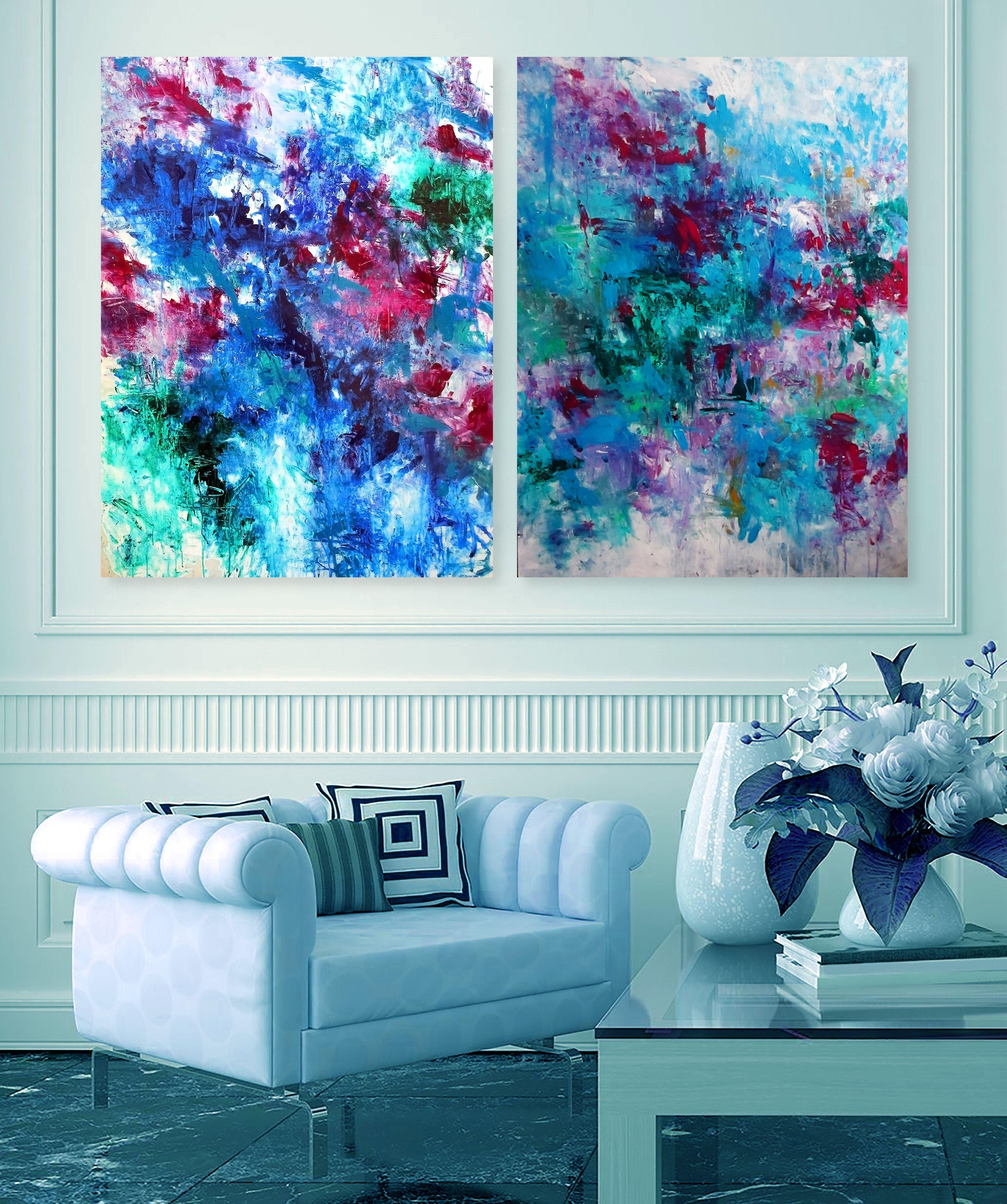 Floral Garden I, II, Painting, Acrylic on Canvas For Sale 3