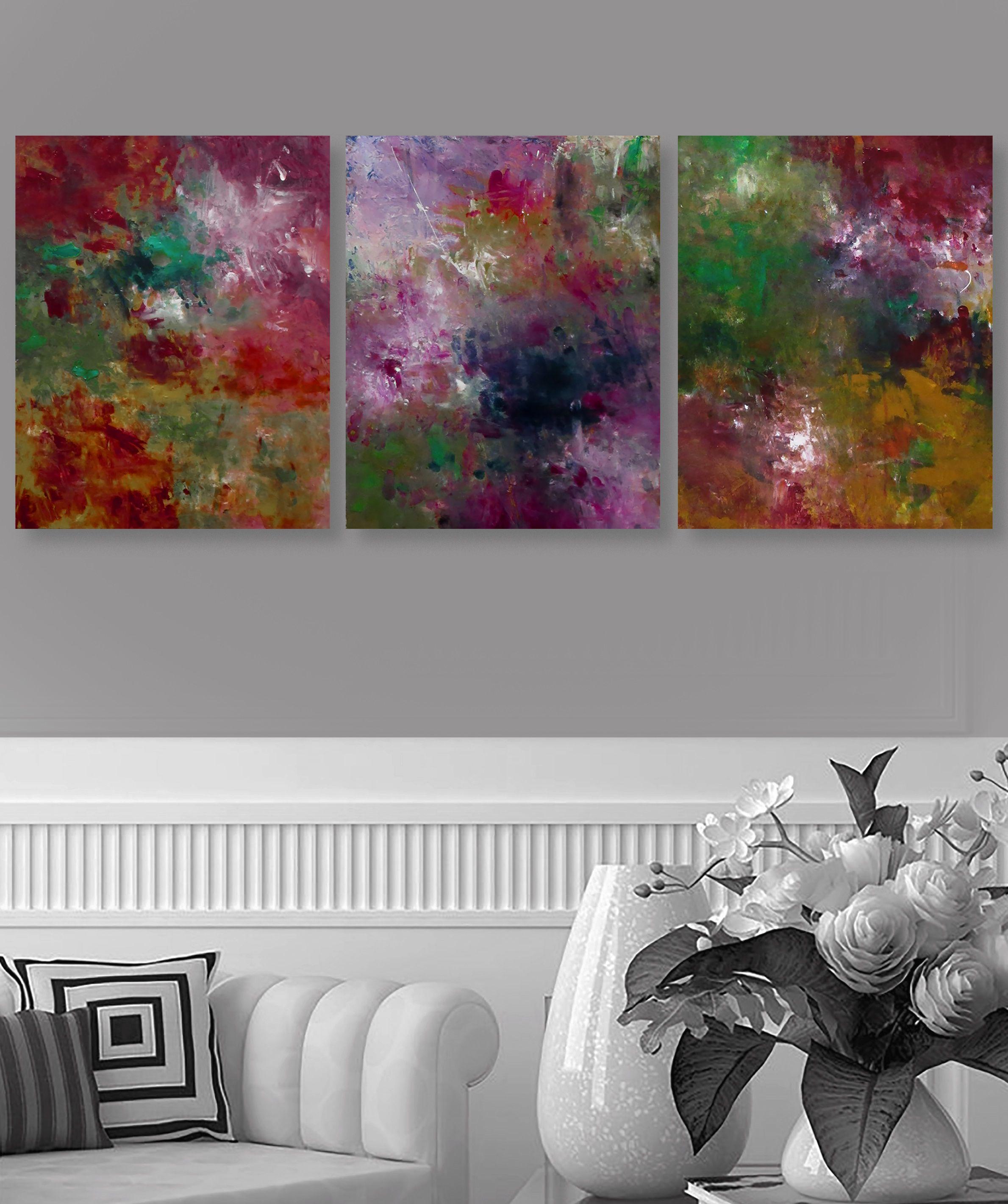 Bouquet de fleurs, peinture, acrylique sur toile 1