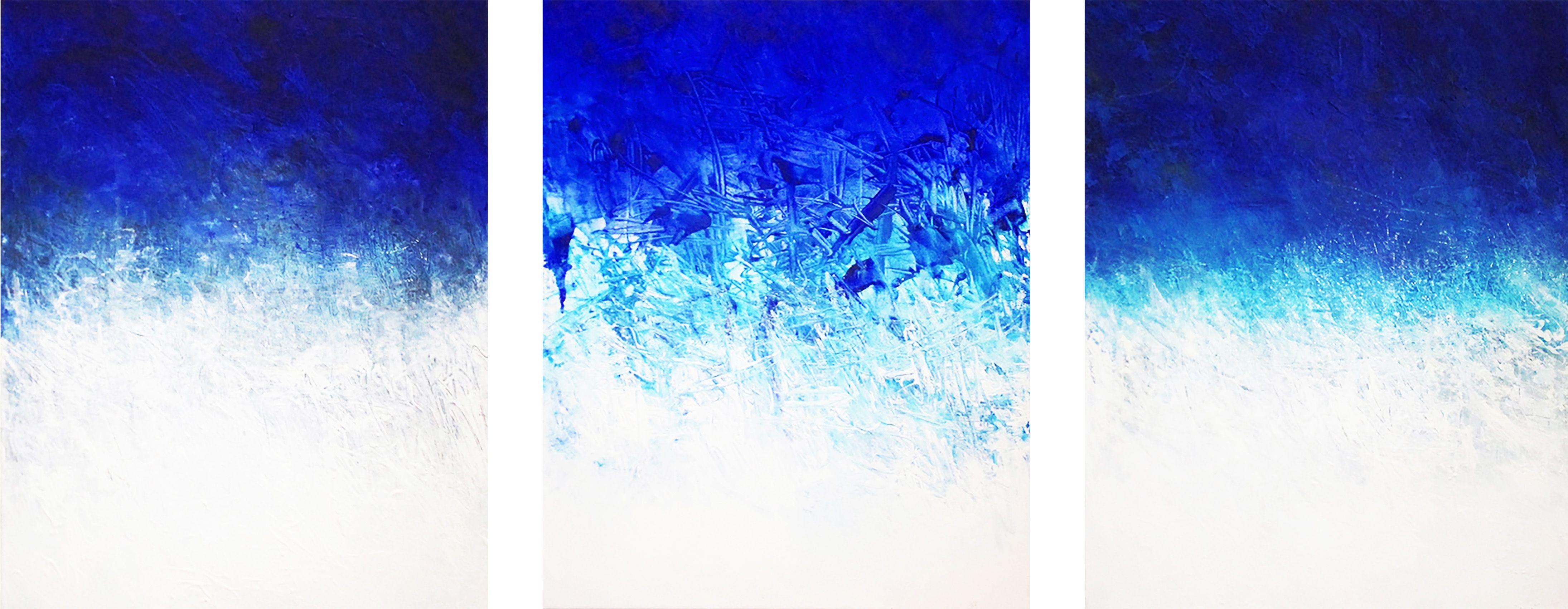 Ronald Halfant Abstract Painting - mountain of blu, Painting, Acrylic on Canvas
