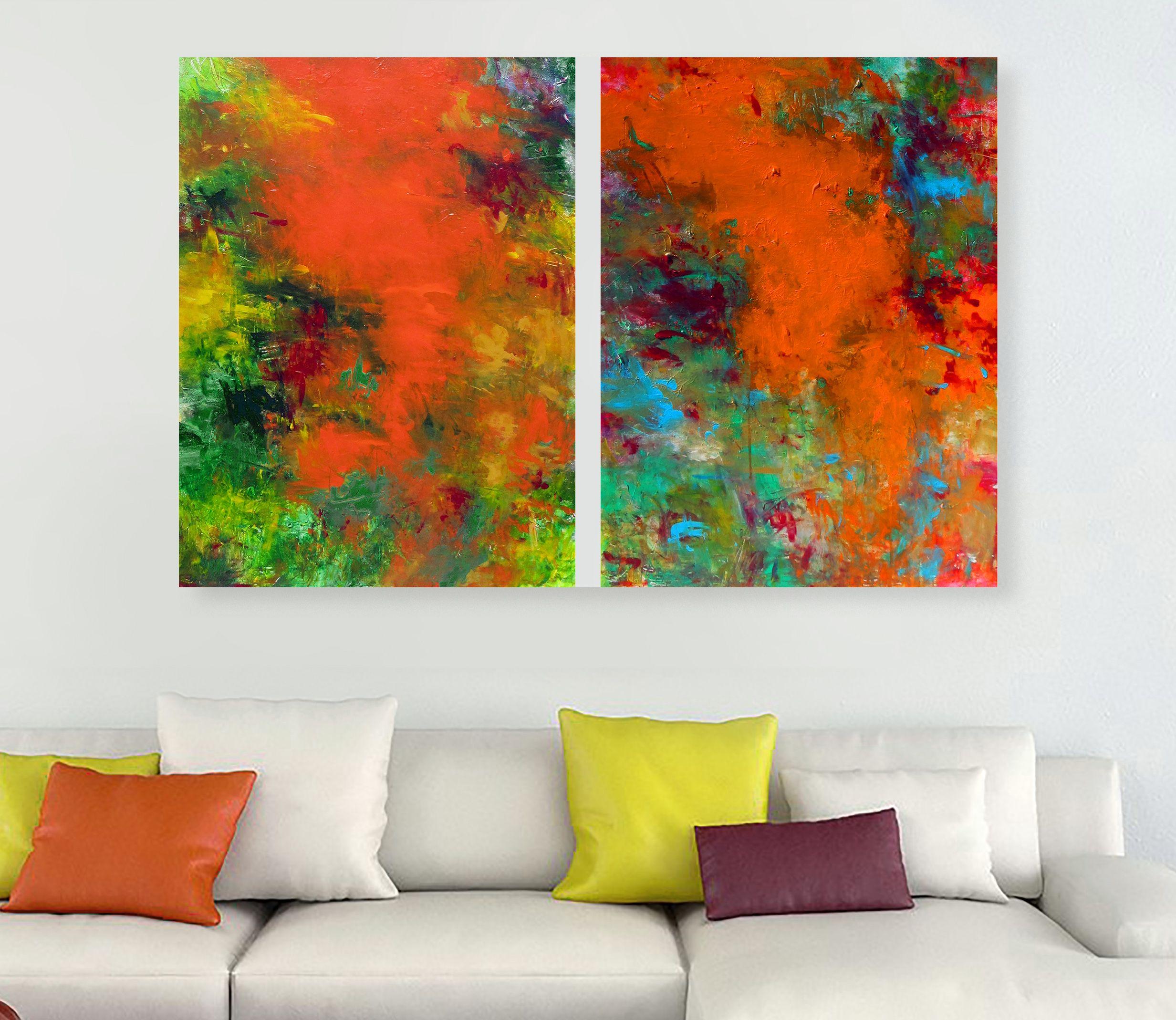 orange n' colour, Painting, Acrylic on Canvas For Sale 2