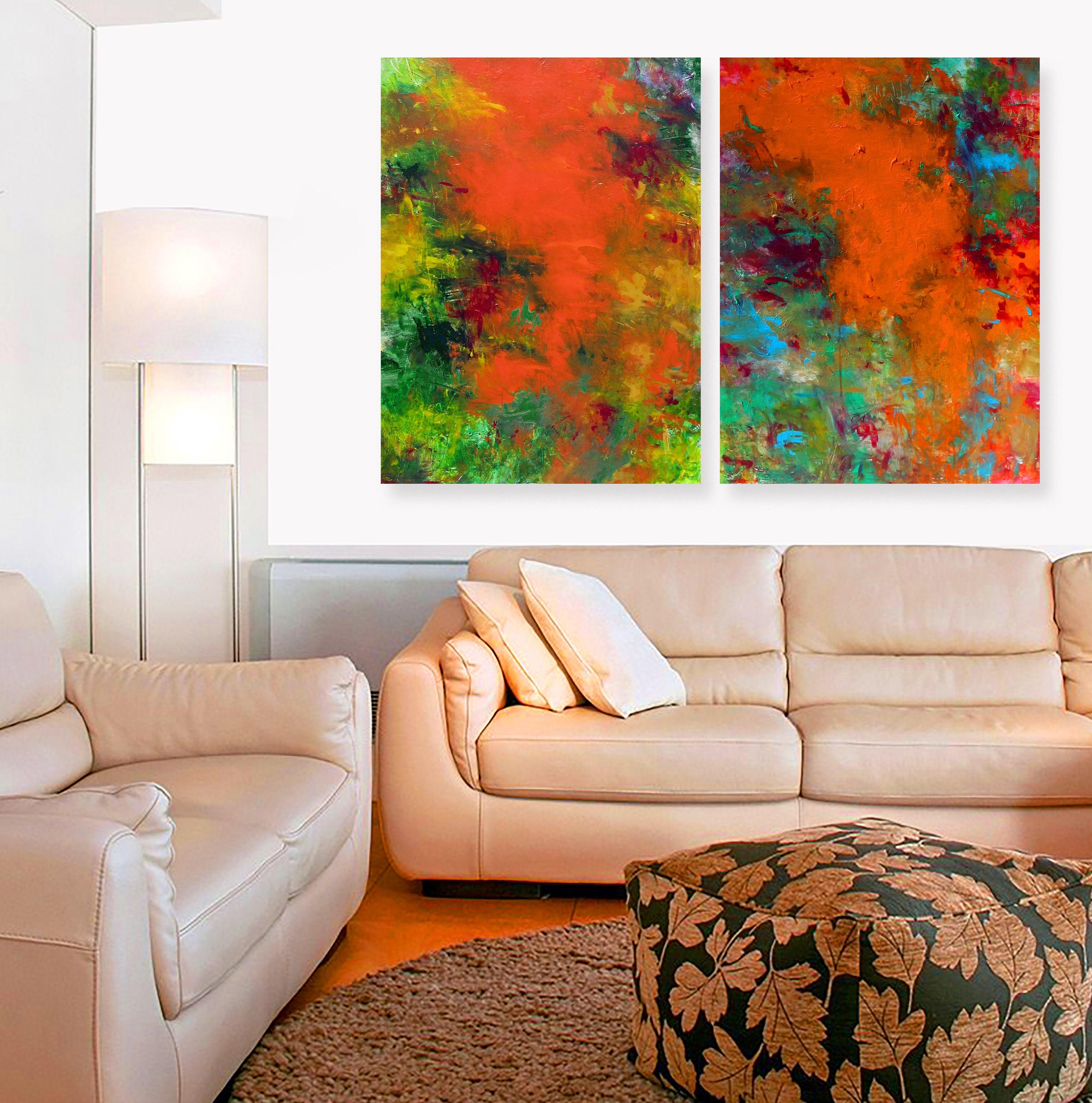 orange n' colour, Painting, Acrylic on Canvas For Sale 3