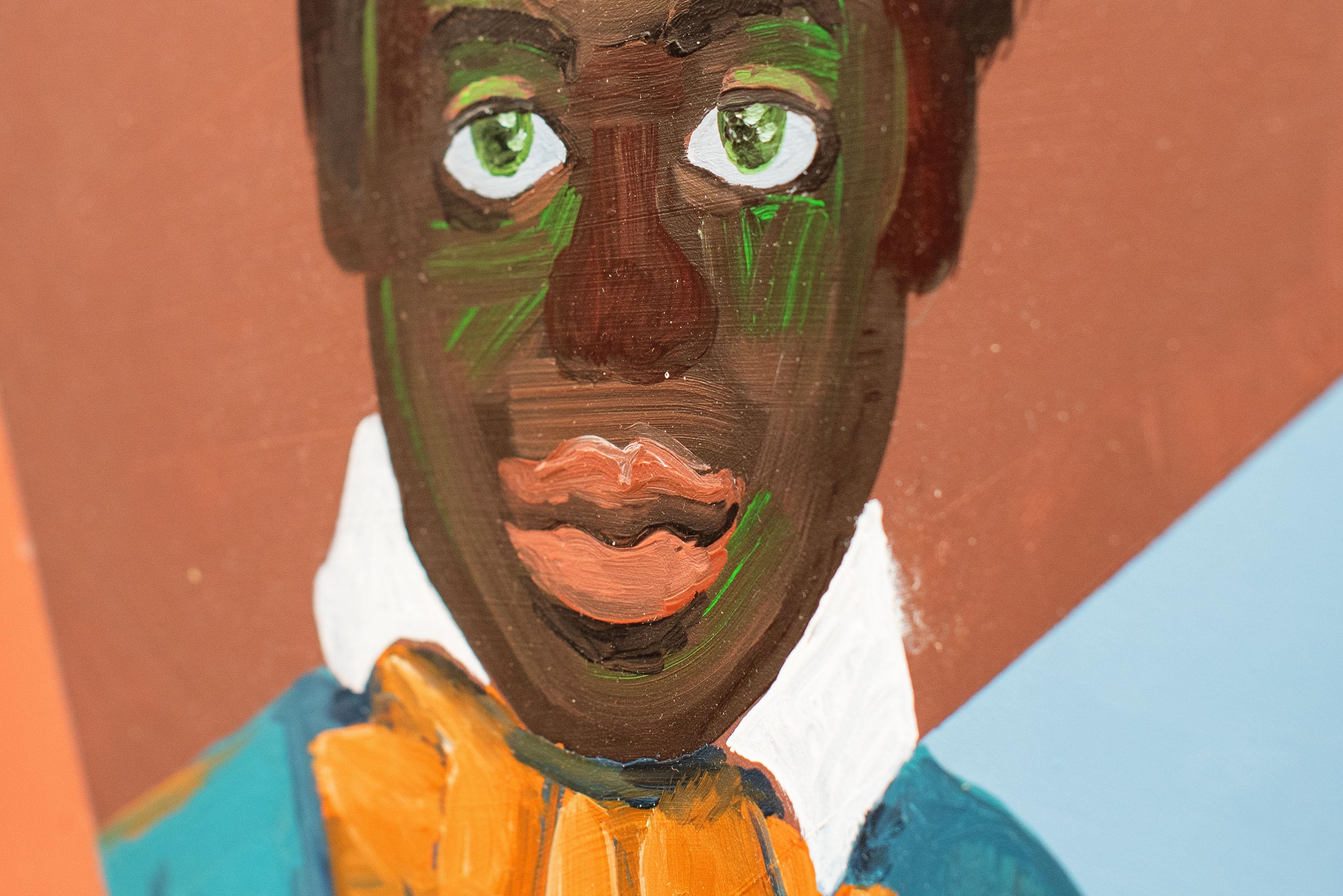 Untitled (Boy) - Neo-Expressionist Painting by Ronald Hall