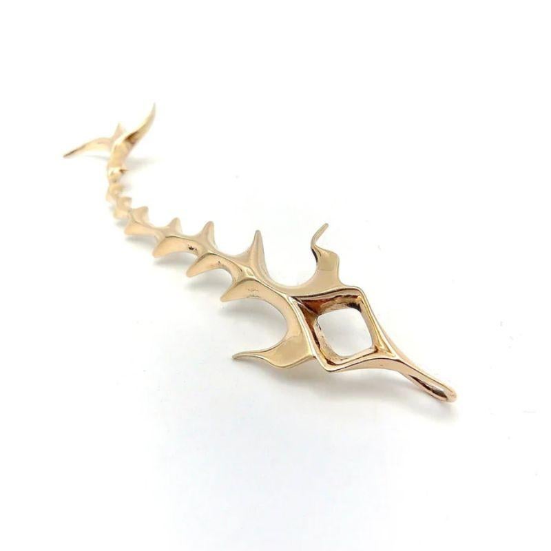 Ronald Hayes Pearson 14K Gold Modernist Fish Pendant In Good Condition For Sale In Venice, CA
