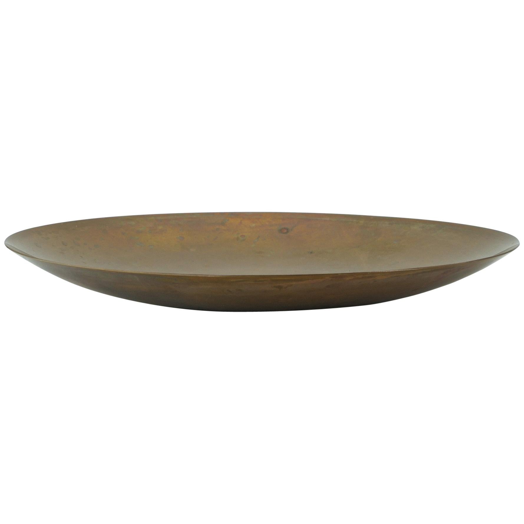 Ronald Hayes Pearson Shallow Spun Brass Metalworks Bowl American Studio Craft