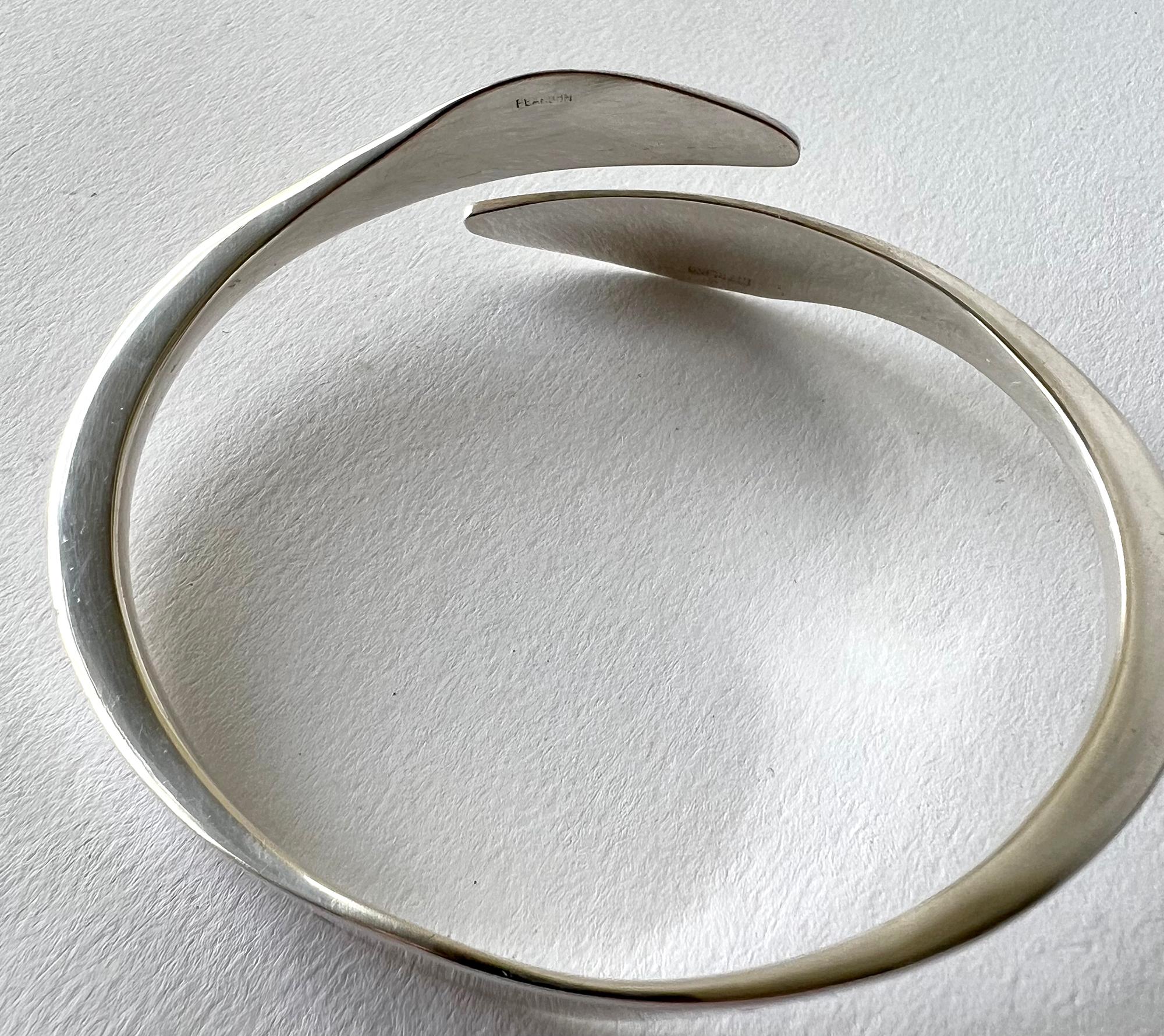 Women's or Men's Ronald Hayes Pearson Sterling Silver American Modernist Bangle Cuff Bracelet