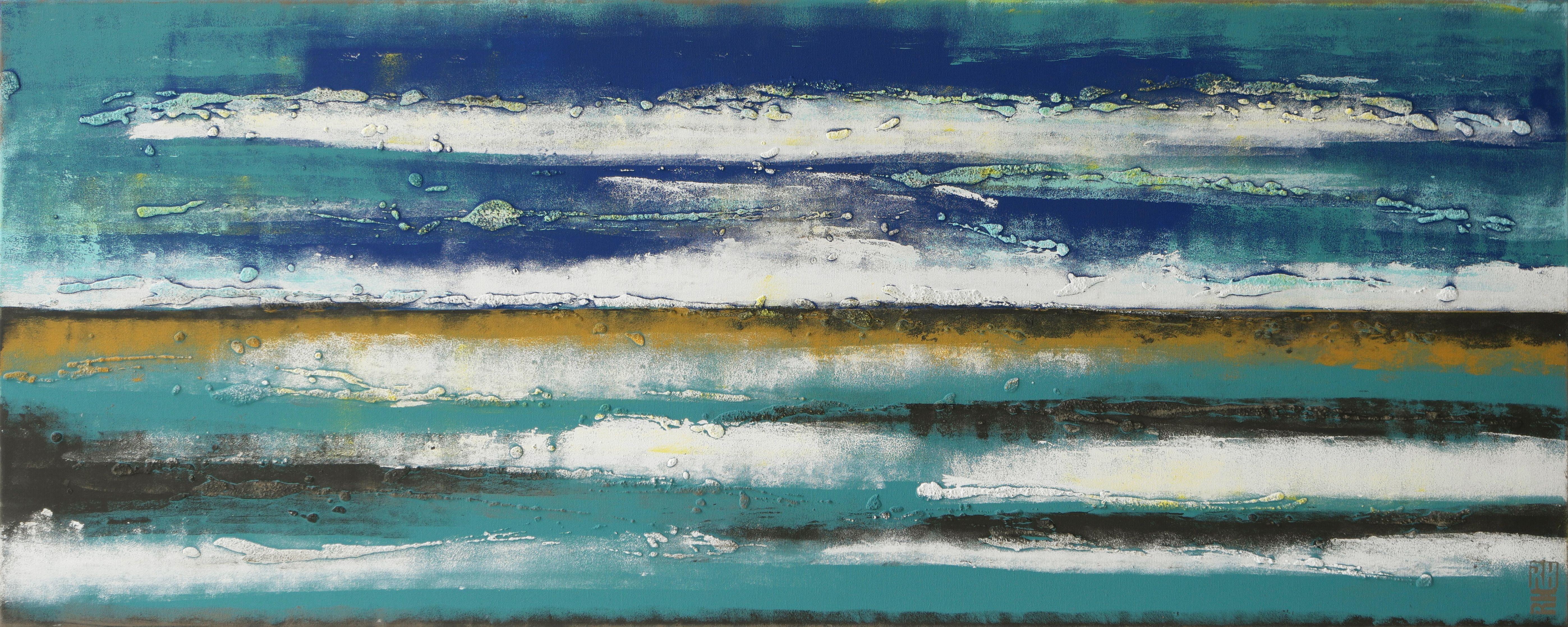 Ronald Hunter Abstract Painting - Blue Horizon, Painting, Acrylic on Canvas