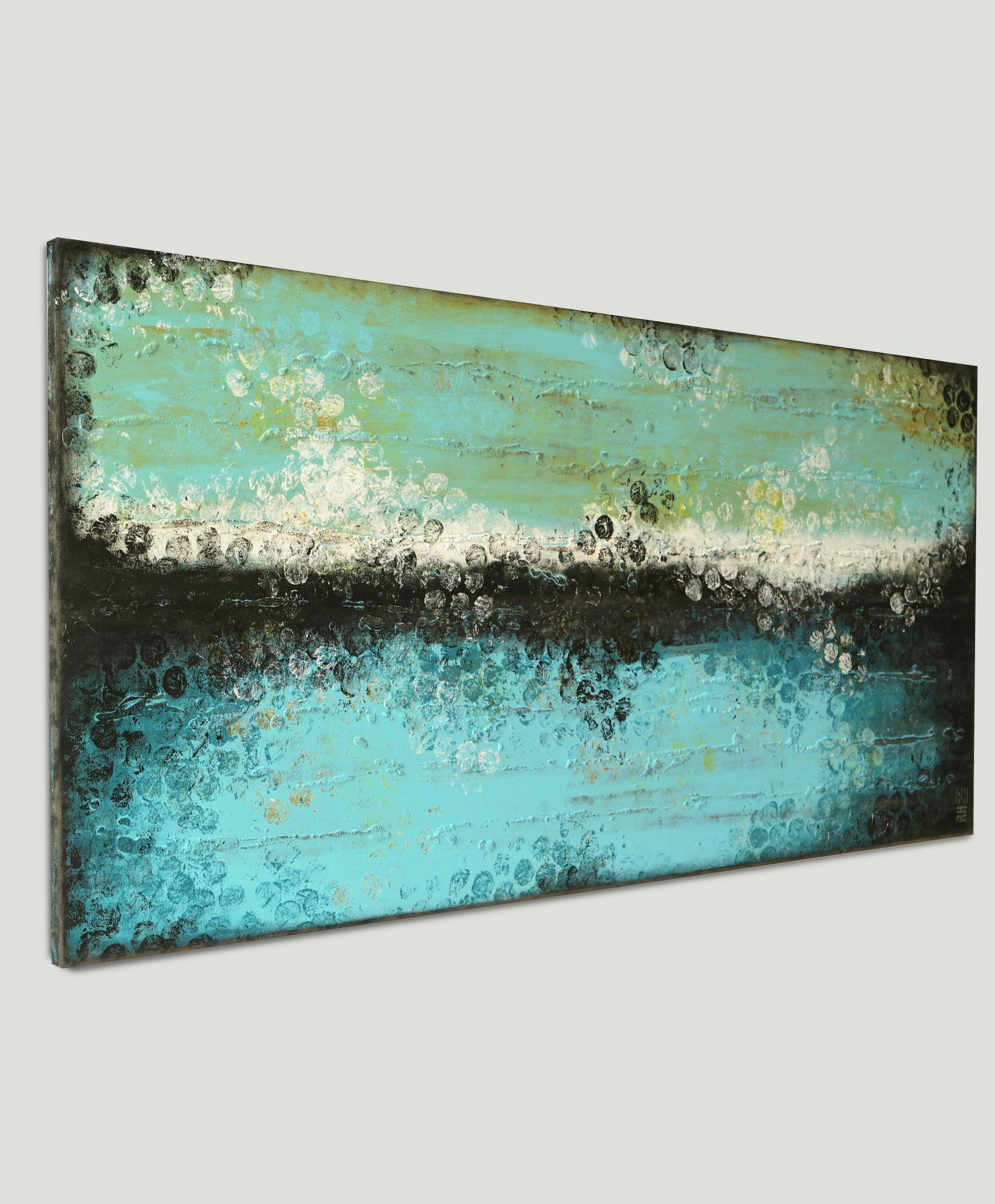 This abstract painting is set up with quick brush strokes to create a sense of movement, of positive energy that flows around freely. The beautiful blend of colors is just what your interior style needs.  SKU: 17O :: Painting :: Abstract :: This