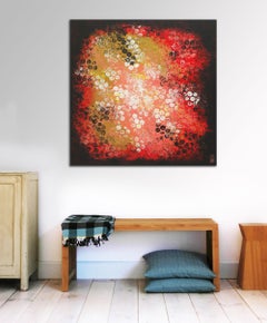 Boiling Bubbles Red, Painting, Acrylic on Canvas