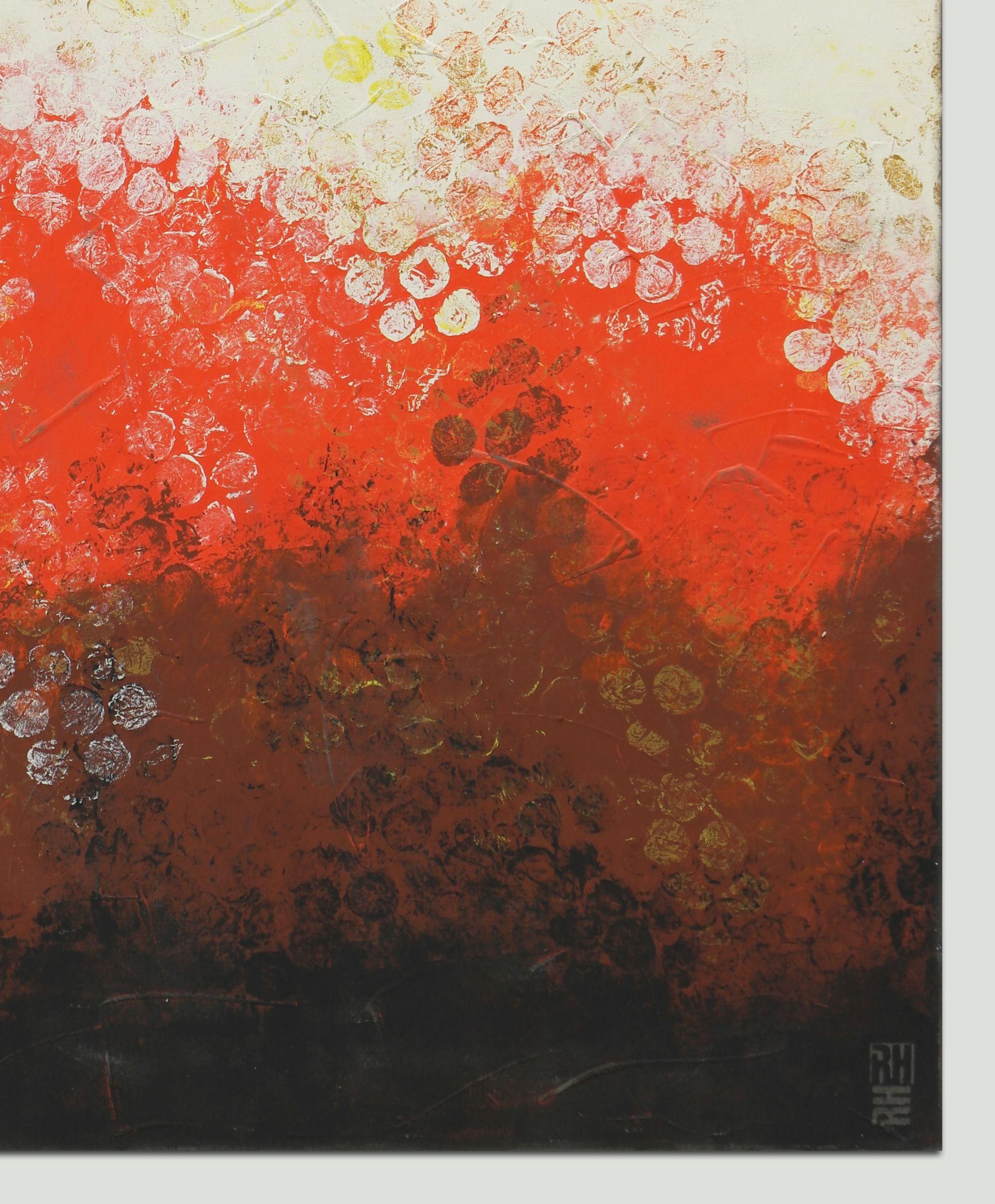 Bolle bollenti a sud, Pittura, Acrilico su tela - Abstract Painting Beige di Ronald Hunter