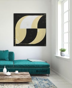 Circle in Circle - Black Square, Painting, Acrylic on Canvas