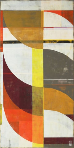 Circle in Circle - Warm, Painting, Acrylic on Canvas