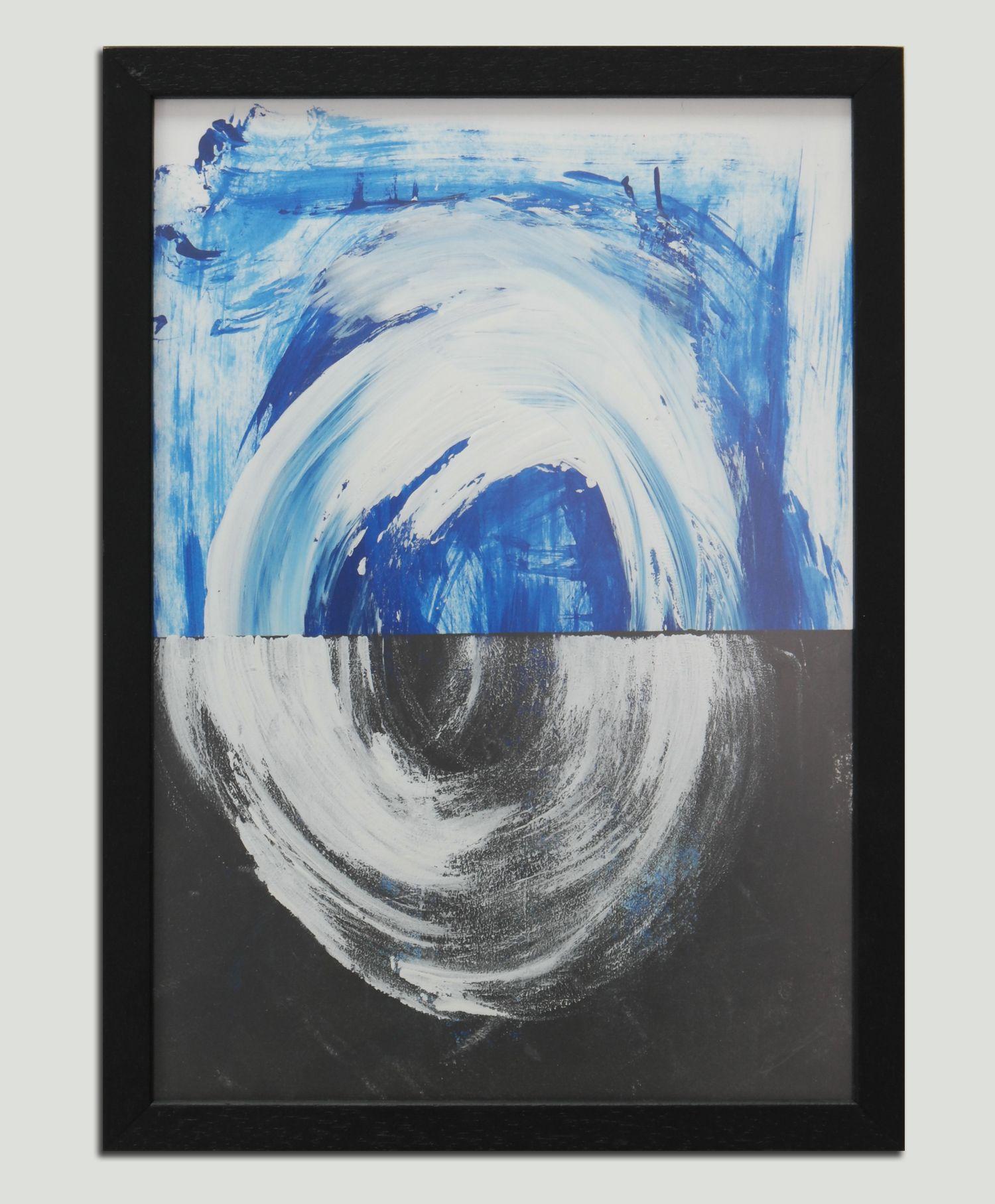 Acrylic Abstract Painting, Original artwork created by Ronald Hunter.  Two in one; this pair of paintings on paper complement each other, or can be used as two separate pieces, to accommodate your personal style or decor - Including wood frame.   