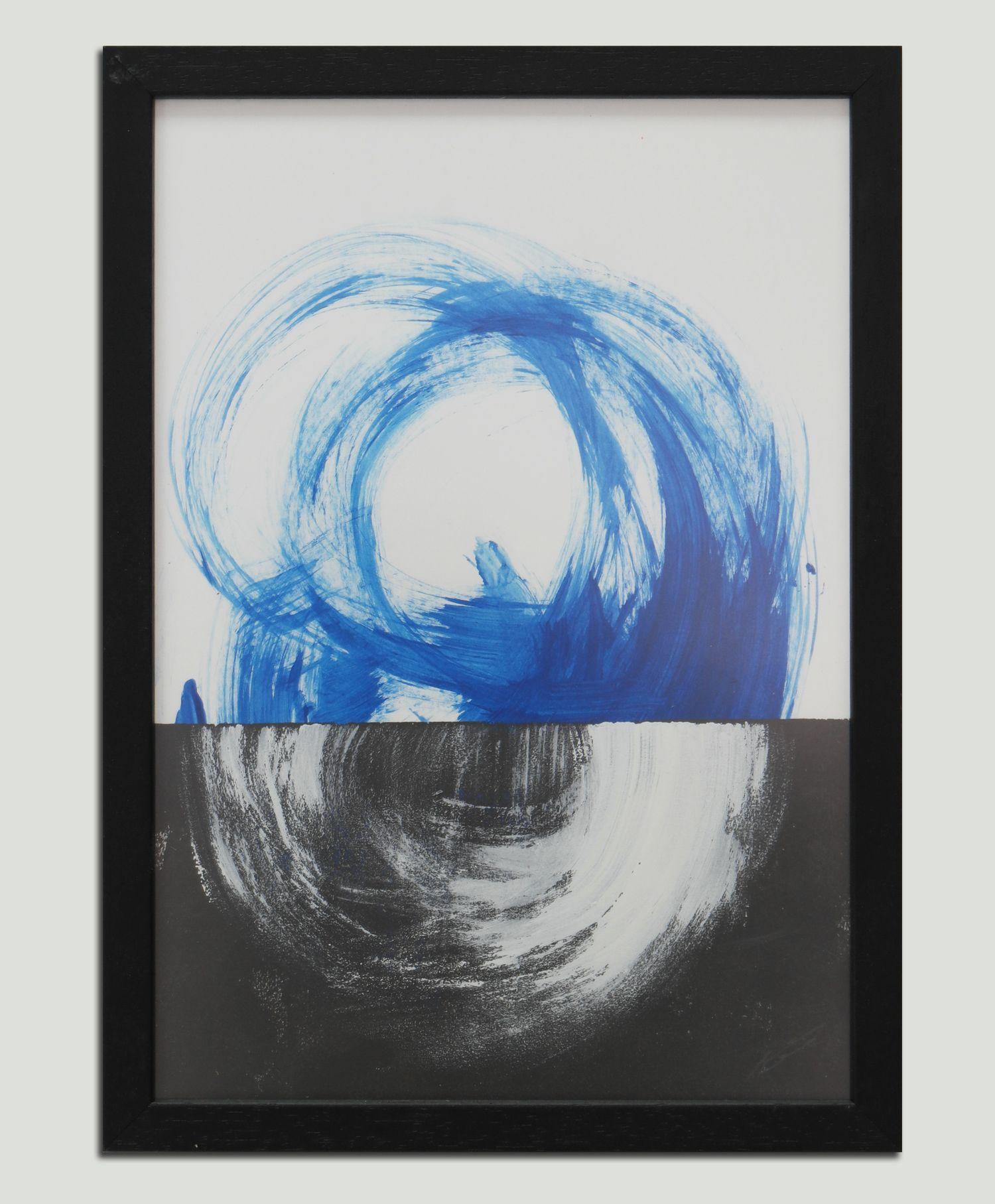 Dreamwave Black- Diptych - Incl Frame, Painting, Acrylic on Paper 1
