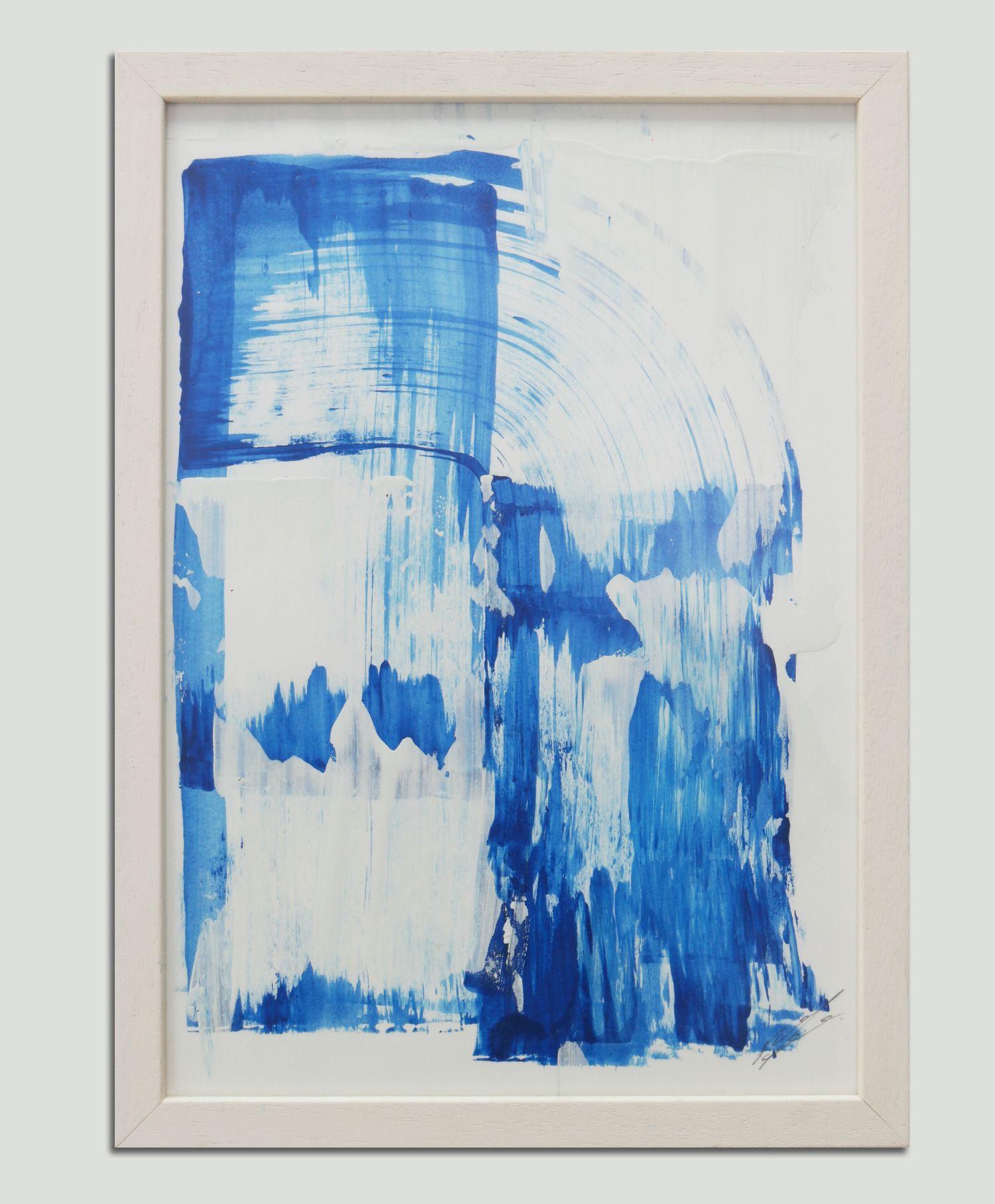 Dreamwave Blue - Diptych - Incl Frame, Painting, Acrylic on Paper 1
