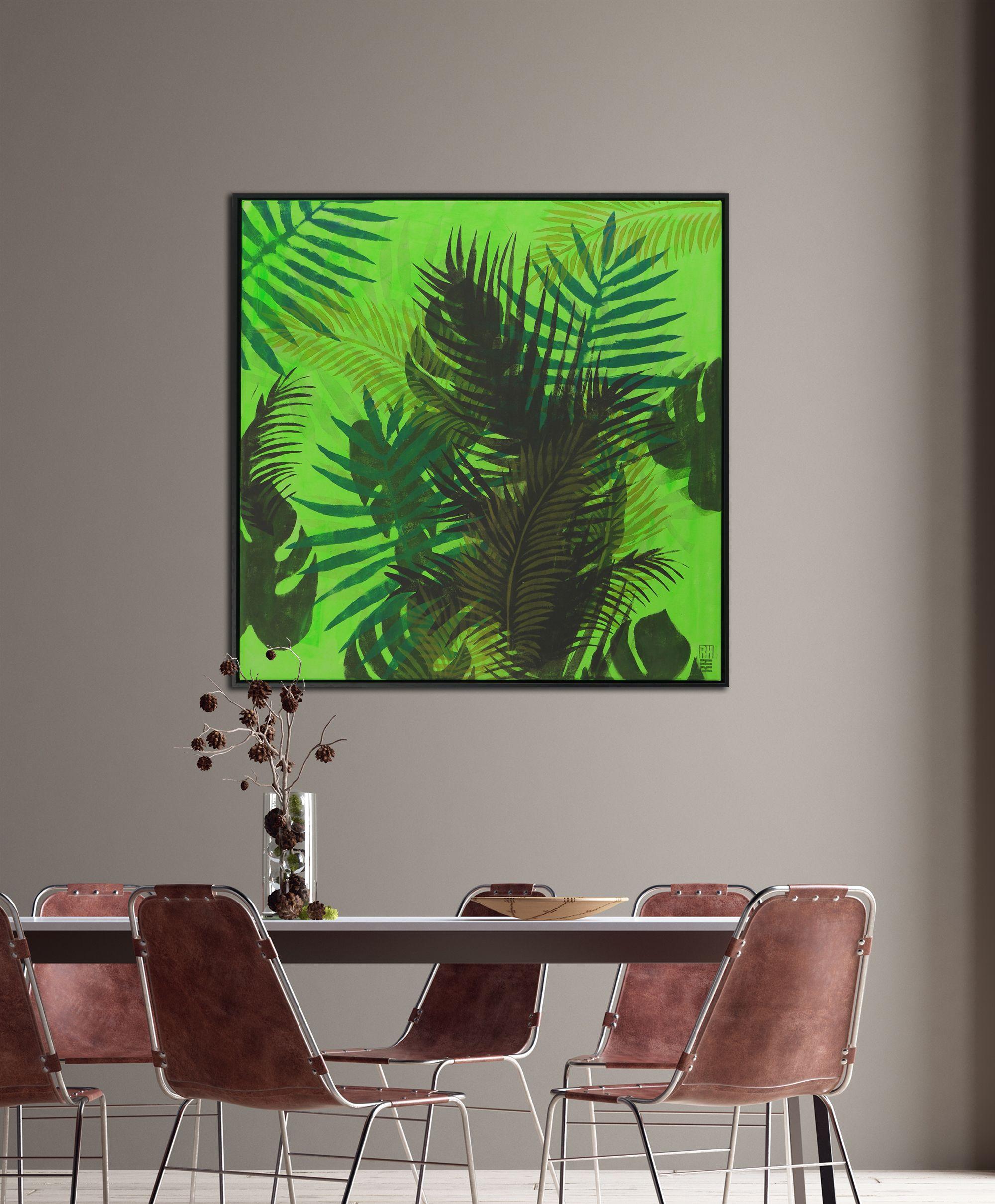 Forest in Green - Incl Frame, Painting, Acrylic on Canvas 1
