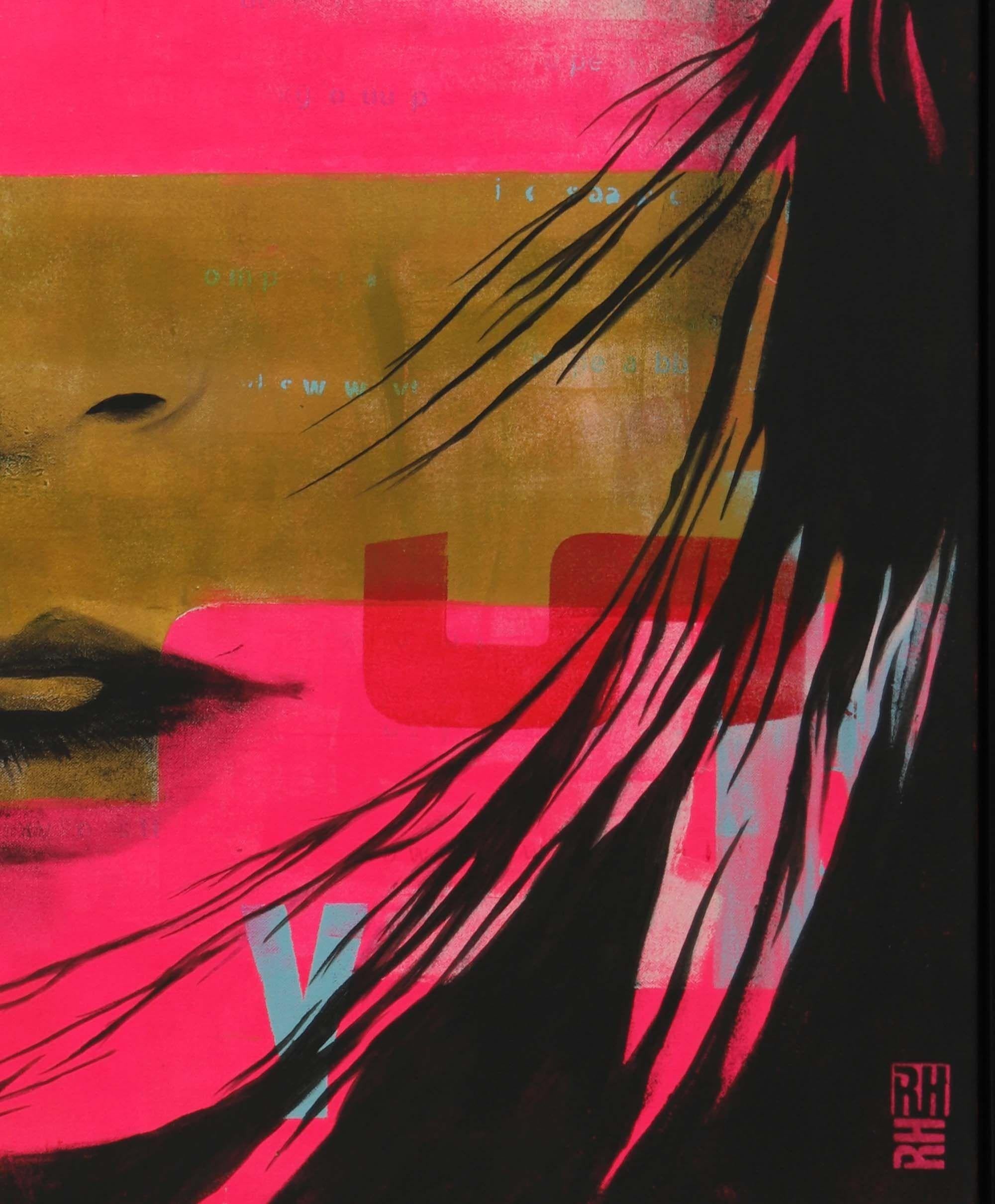 Chica francesa en rosa, Pintura, Acrílico sobre lienzo en venta 1